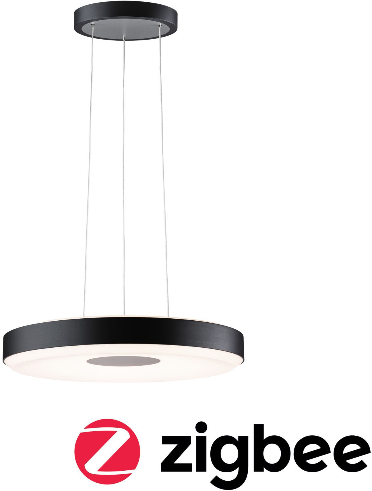Paulmann Pendelleuchte »Puric Pane«, 1 flammig, LED, dimmbar, Schwarz, Grau, Metall