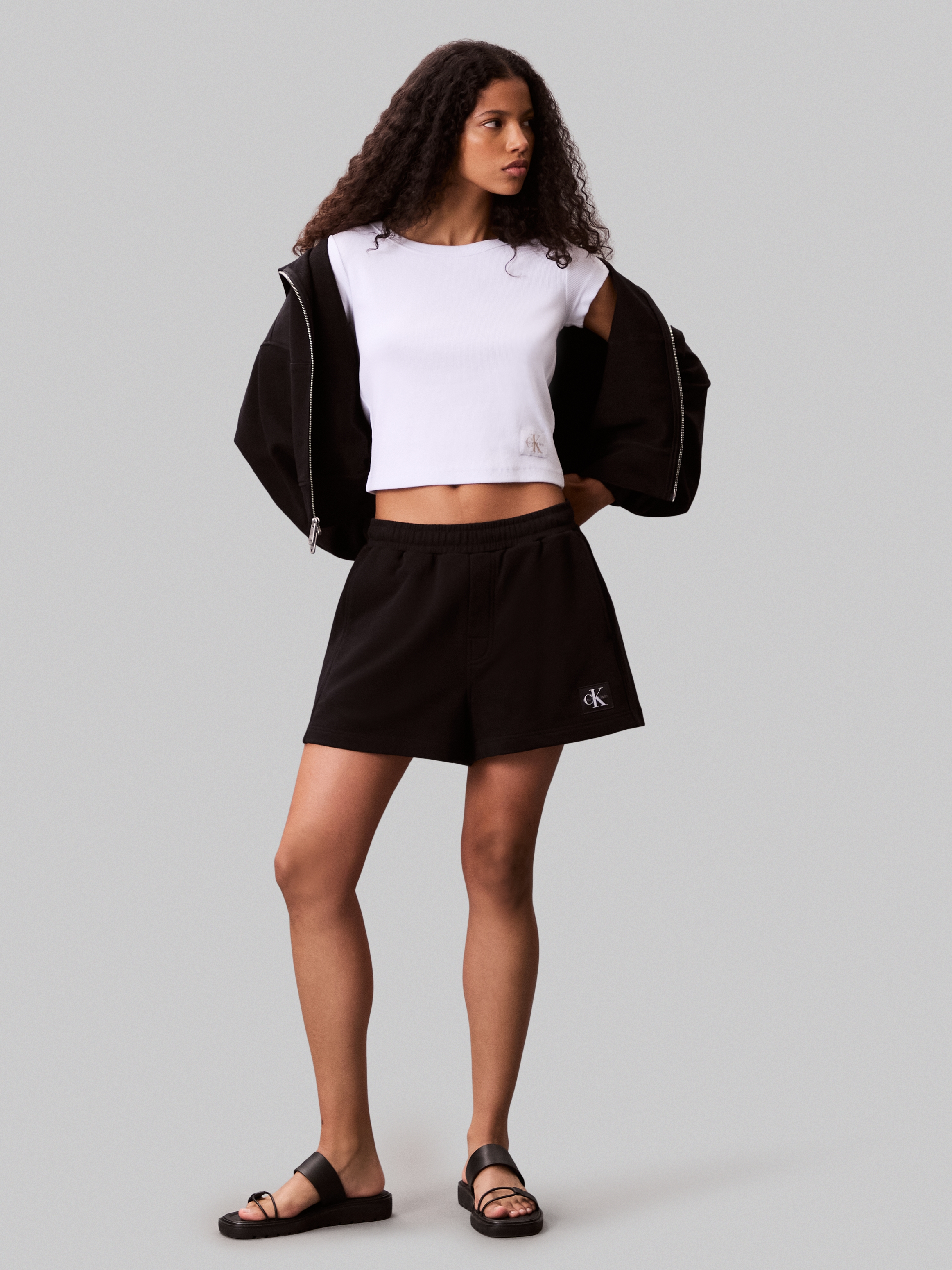 Calvin Klein Jeans Sweatshorts »A - FRNCH TRRY BDG L«, Mit elastischem Bund