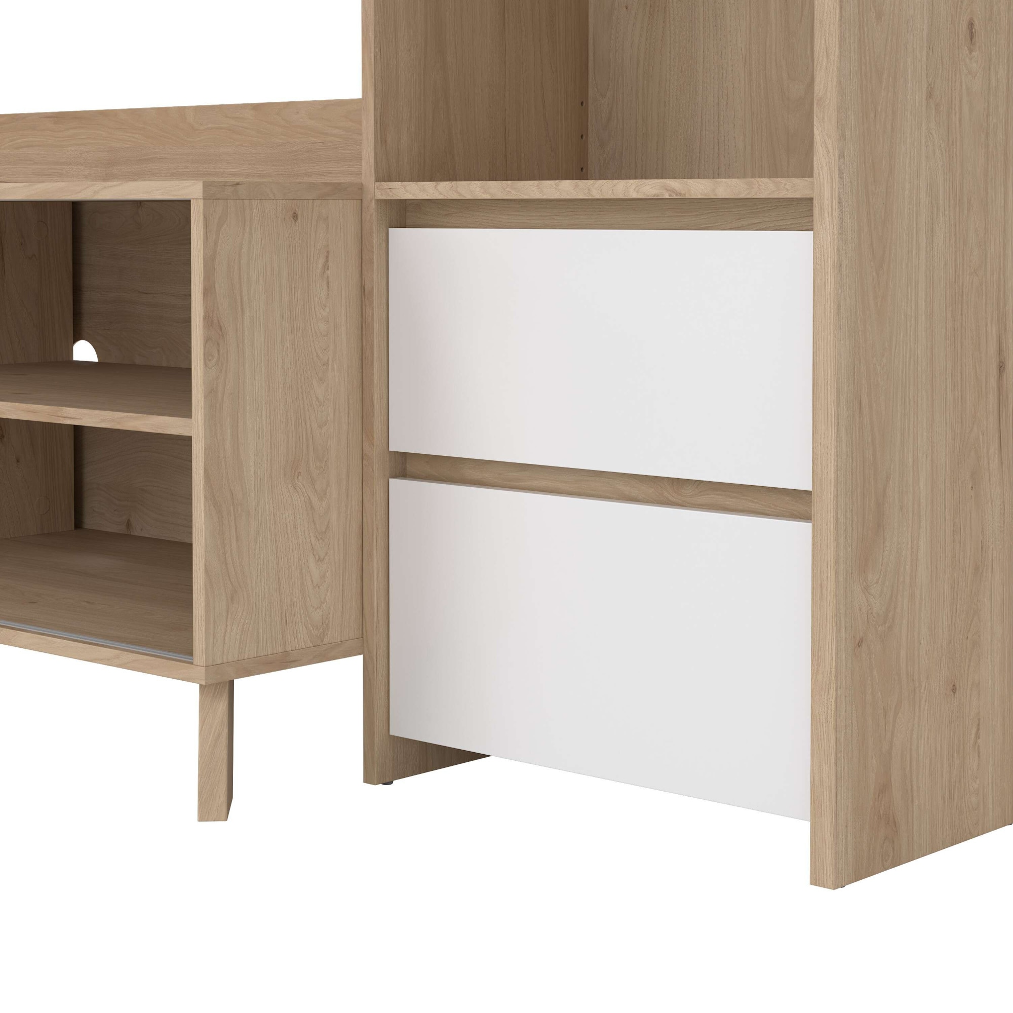 INOSIGN Wohnwand »Next, TV-Wand, TV-Möbel, Wohnwand, Sideboard«, mit Schiebetür und 2 Schubladen, Breite 209 cm, Höhe 182 cm