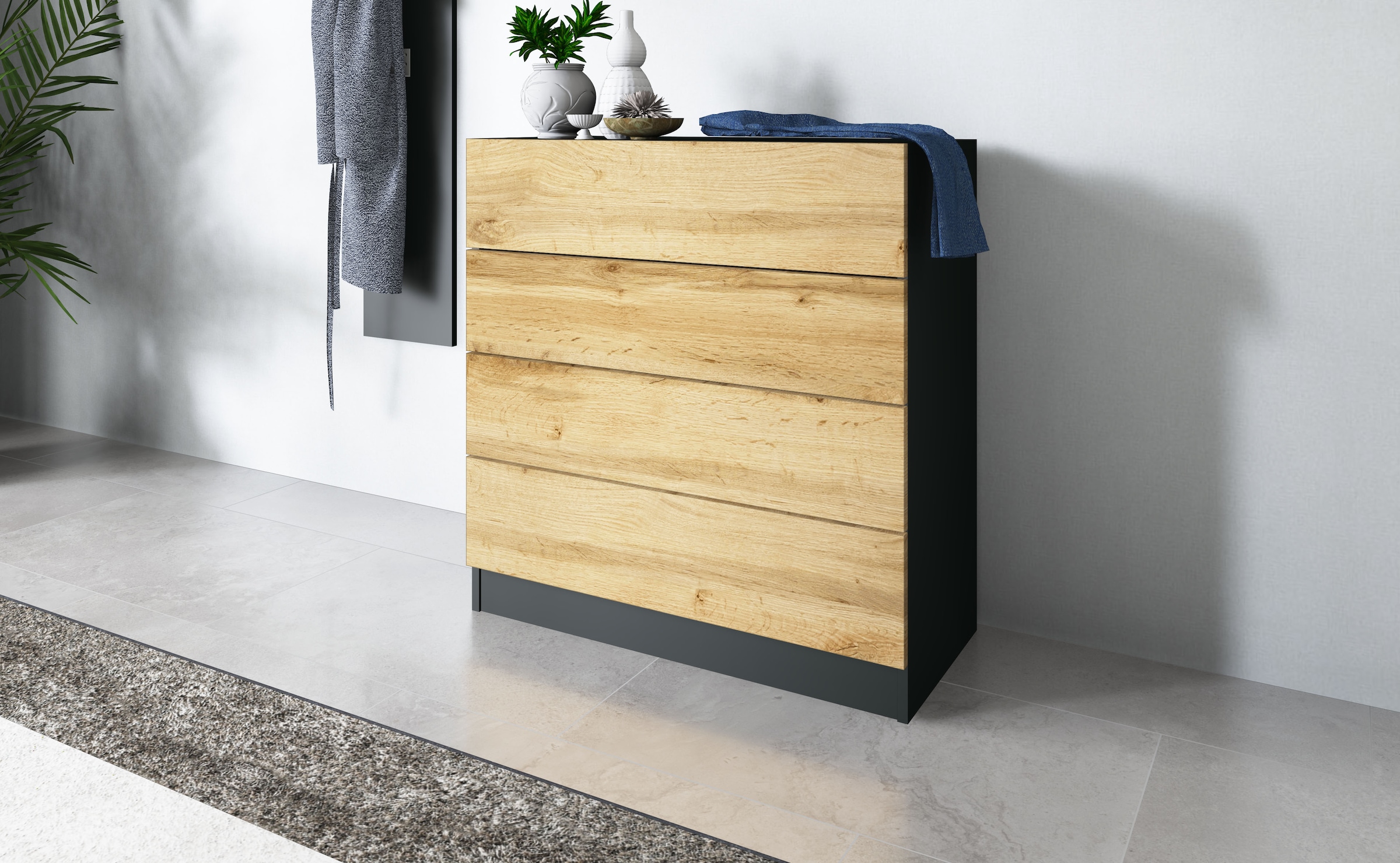 borchardt Möbel Garderoben-Set »Vaasa 3« Set, 3 Stk. tlg. mit Push to Open-Funktion