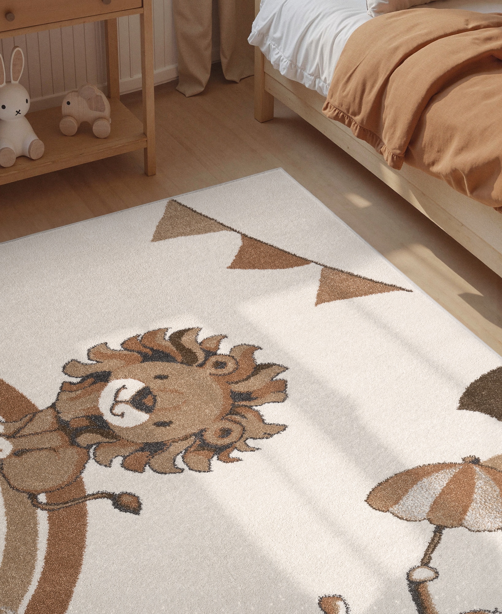 Villeroy & Boch Kinderteppich »Roar like a Lion Summer Party« rechteckig 9 mm Höhe Spielteppich weich, Kinderzimmer, Boho Kids Spielunterlage, Tieremotiv