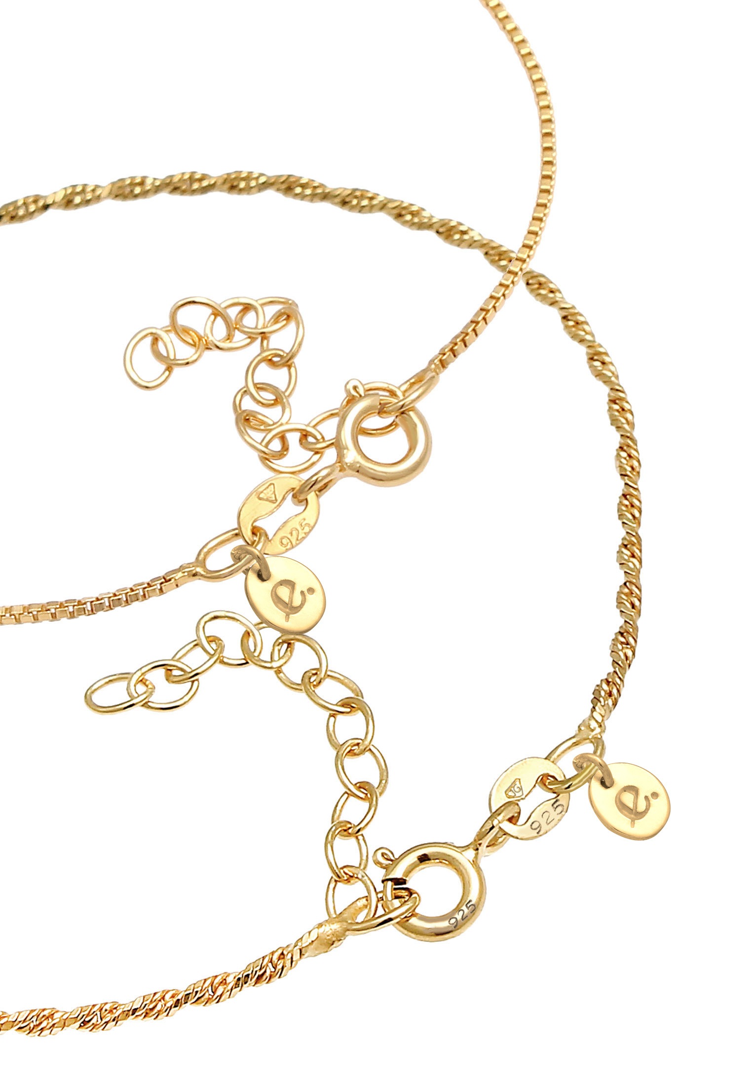 Elli Premium Armketten Set »Armband Kordelkette Gedreht Venezianer 2er Set 925 Silber«