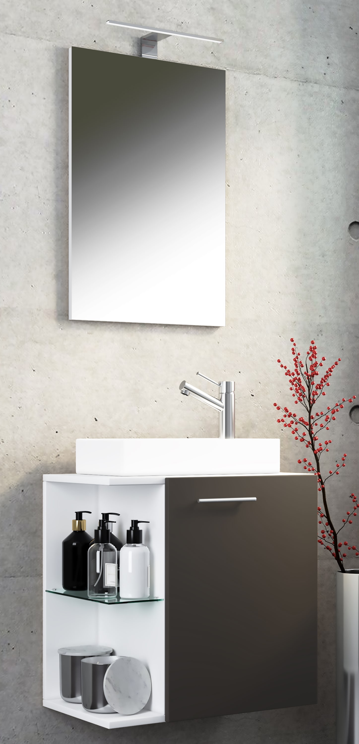 VCM Waschtisch »3-tlg Gäste WC Waschplatz Waschtisch Hausa Spiegel« 3 Stk. tlg.