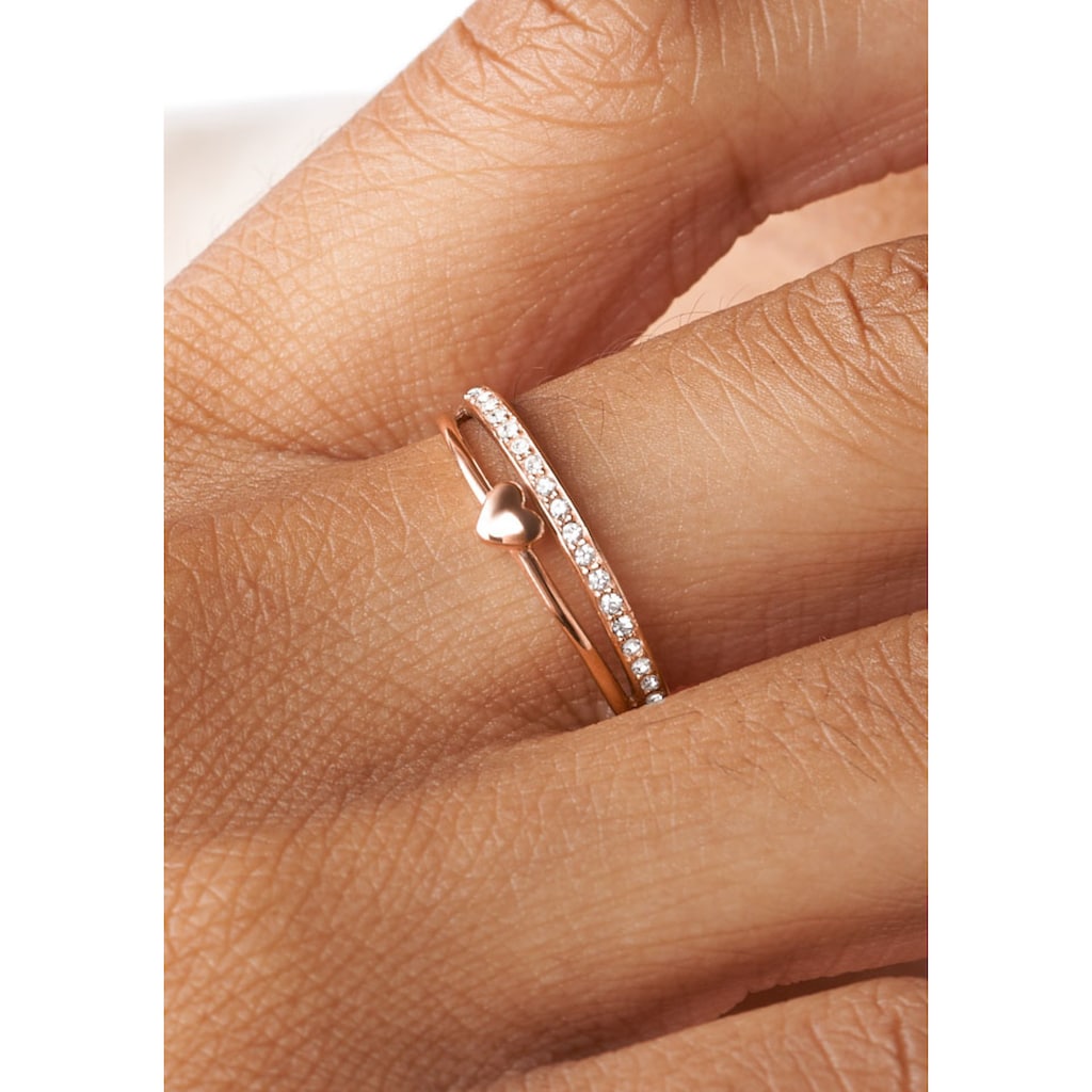 Fossil Fingerring »Drew All Stacked Up Heart, Herz, JF03750710, JF03460791«