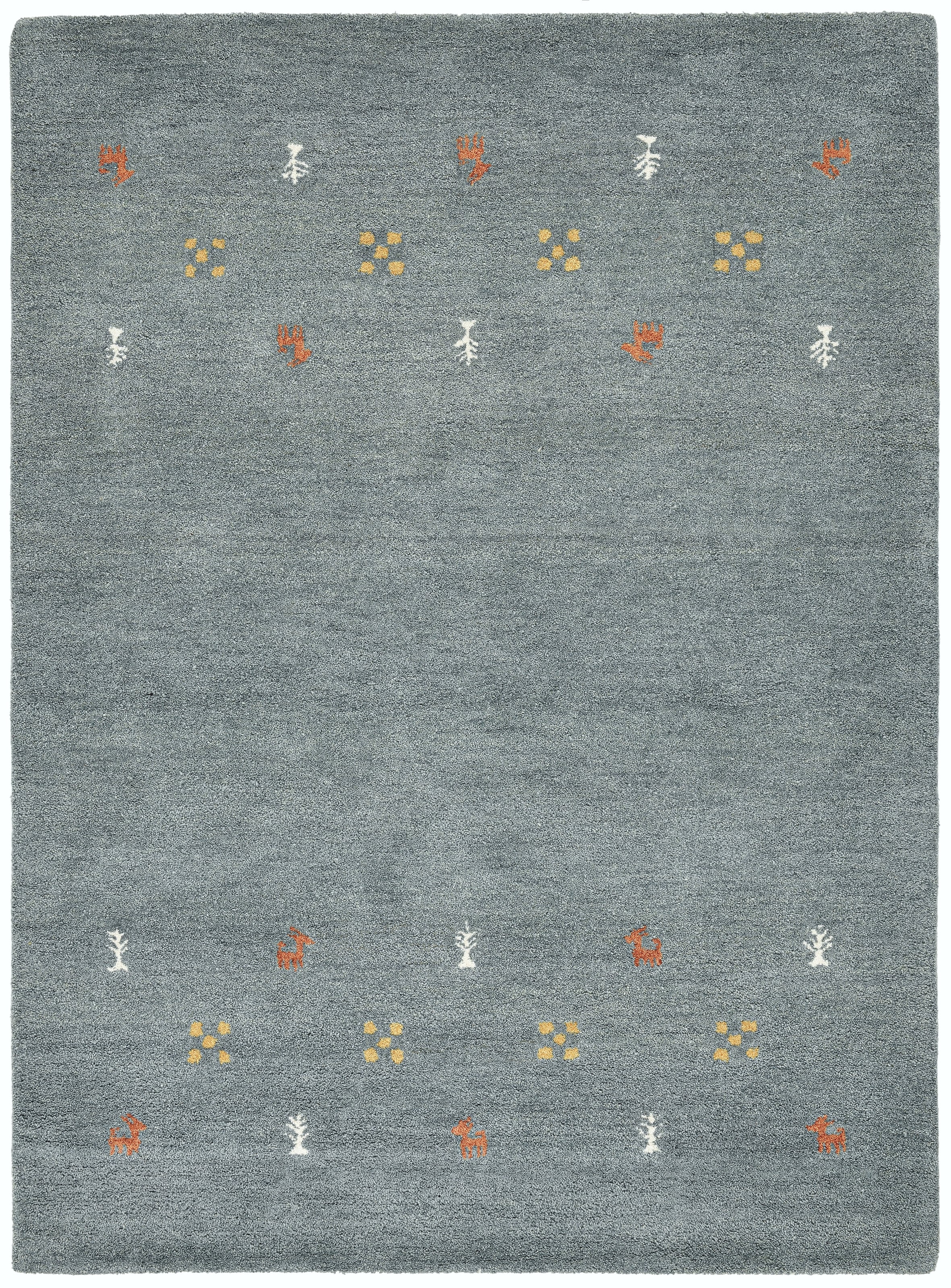 THEKO Wollteppich »Gabbeh Motiv, Handgefertigt, Teppich, Tiermotiv,  reine Wolle« rechteckig 14 mm Höhe reine Wolle, Wohnzimmer, Schlafzimmer, Esszimmer