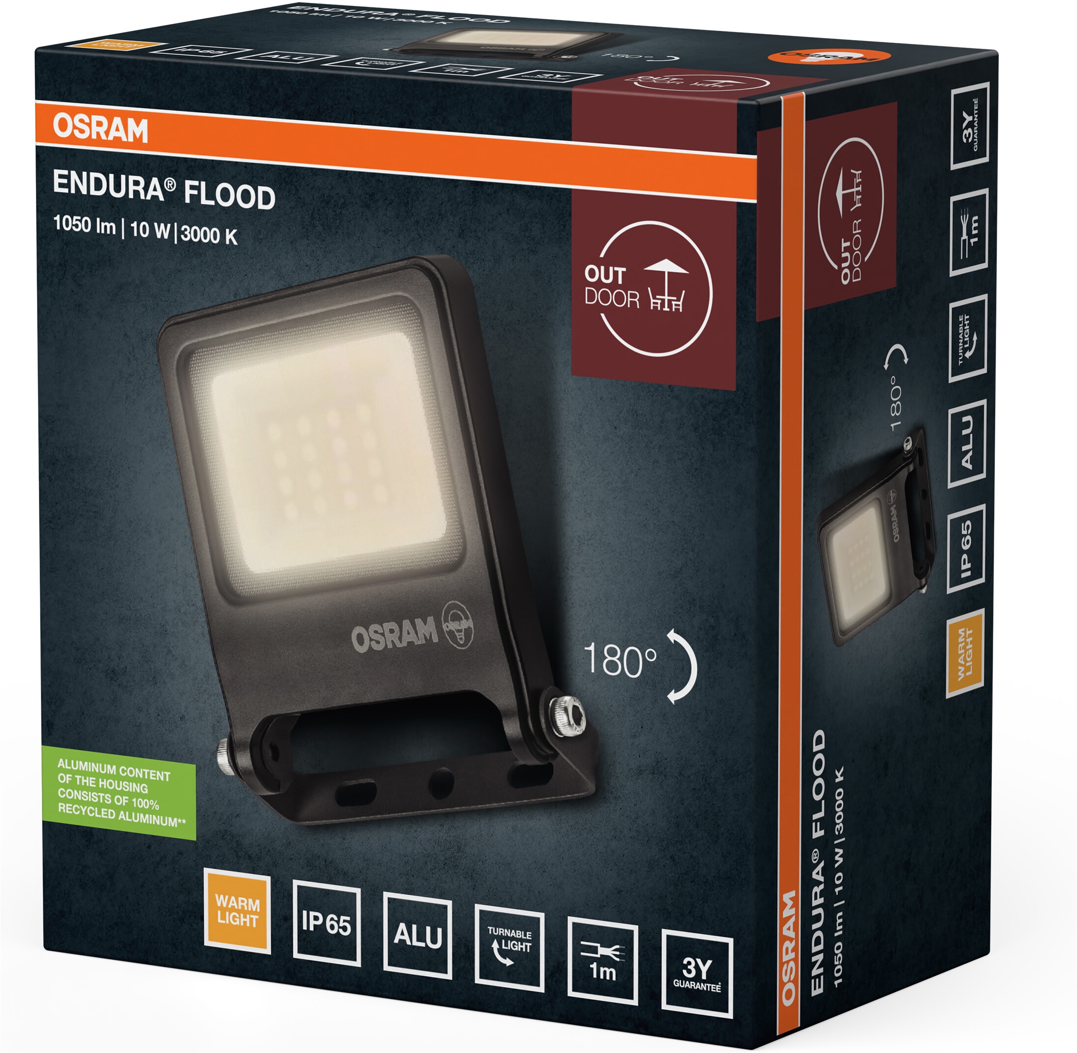 Osram LED Flutlichtstrahler »ENDURA® Flood Warm White PCR« LED-Modul 1 Stk. Warmweiß grau, LED-Modul, Aluminium