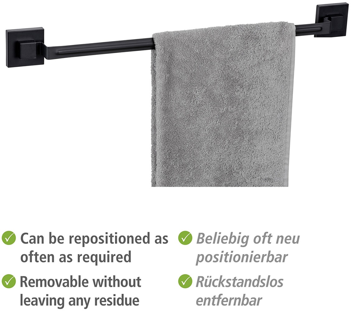 WENKO Handtuchstange »Vacuum-Loc® Modell Quadro«, aus Edelstahl, Befestigen ohne Bohren