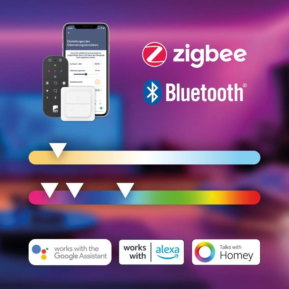 EGLO Deckenleuchte »BARBANO-Z Deckenlampe, schwarz weiß, ZigBee 3.0, Disco-Modus, Timer«, 3 flammig, Leuchtmittel LED-Modul | LED fest integriert, App und Sprachsteuerung Alexa, 60,5 x 56,5 x 9 cm, exkl. Fernbedienung