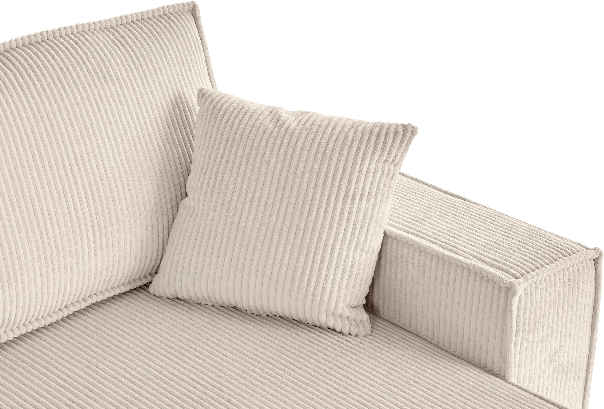 OTTO home Wohnlandschaft »CASSI, 311 cm, U-Form, Schlafsofa, Dauerschläfer, Boxspringfederung« Schlaffunktion (133/270cm), Bettkasten, Seitentaschen, Cord-Bezug