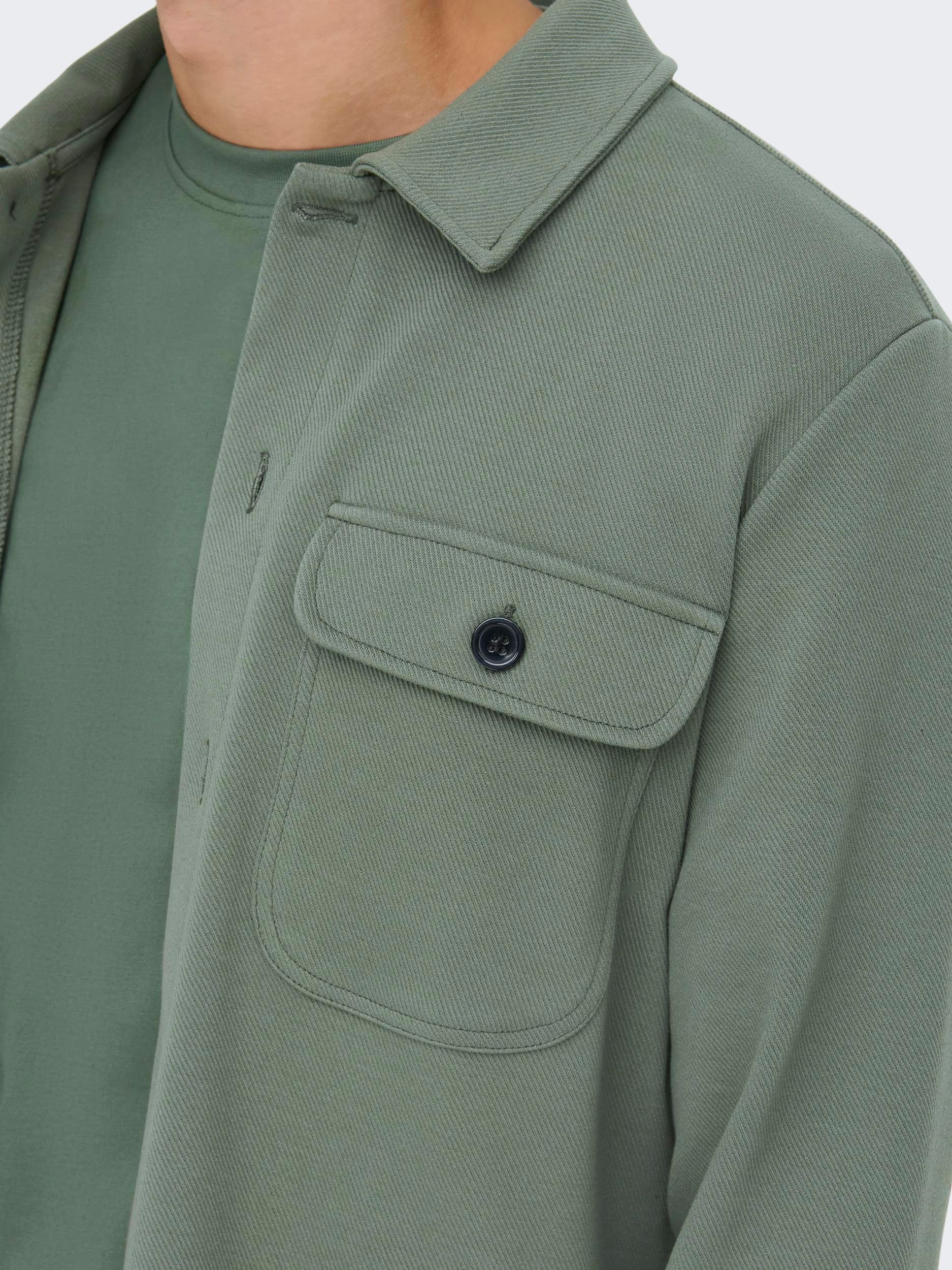 ONLY & SONS Langarmhemd »ONSNEWKODYL OVERSHIRT SWEAT NOOS« Materialmix, regular fit
