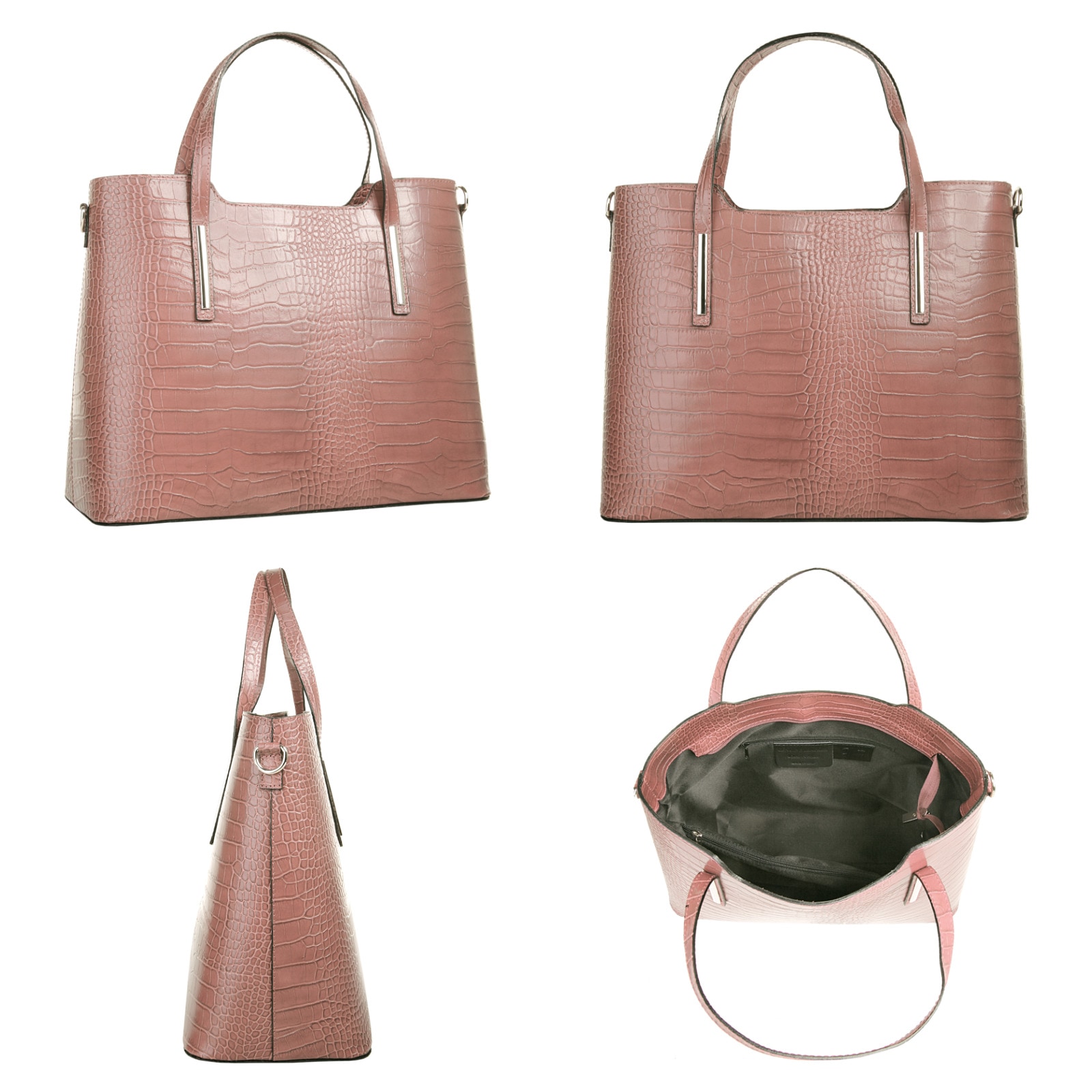 Cluty Henkeltasche, echt Leder, Made in Italy