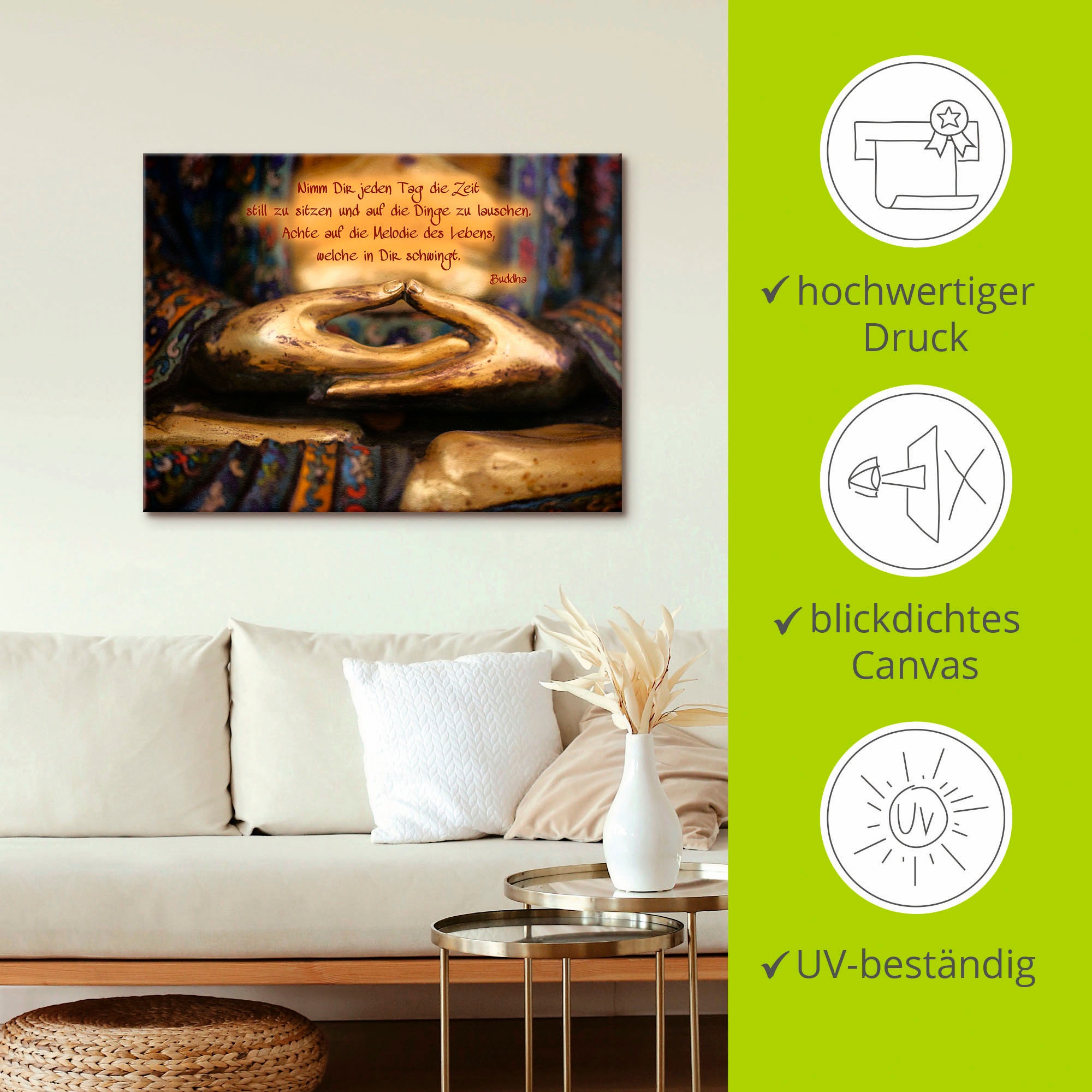 Artland Wandbild »Weisheit«, Religion, (1 St.), als Leinwandbild, Poster, Wandaufkleber in verschied. Größen