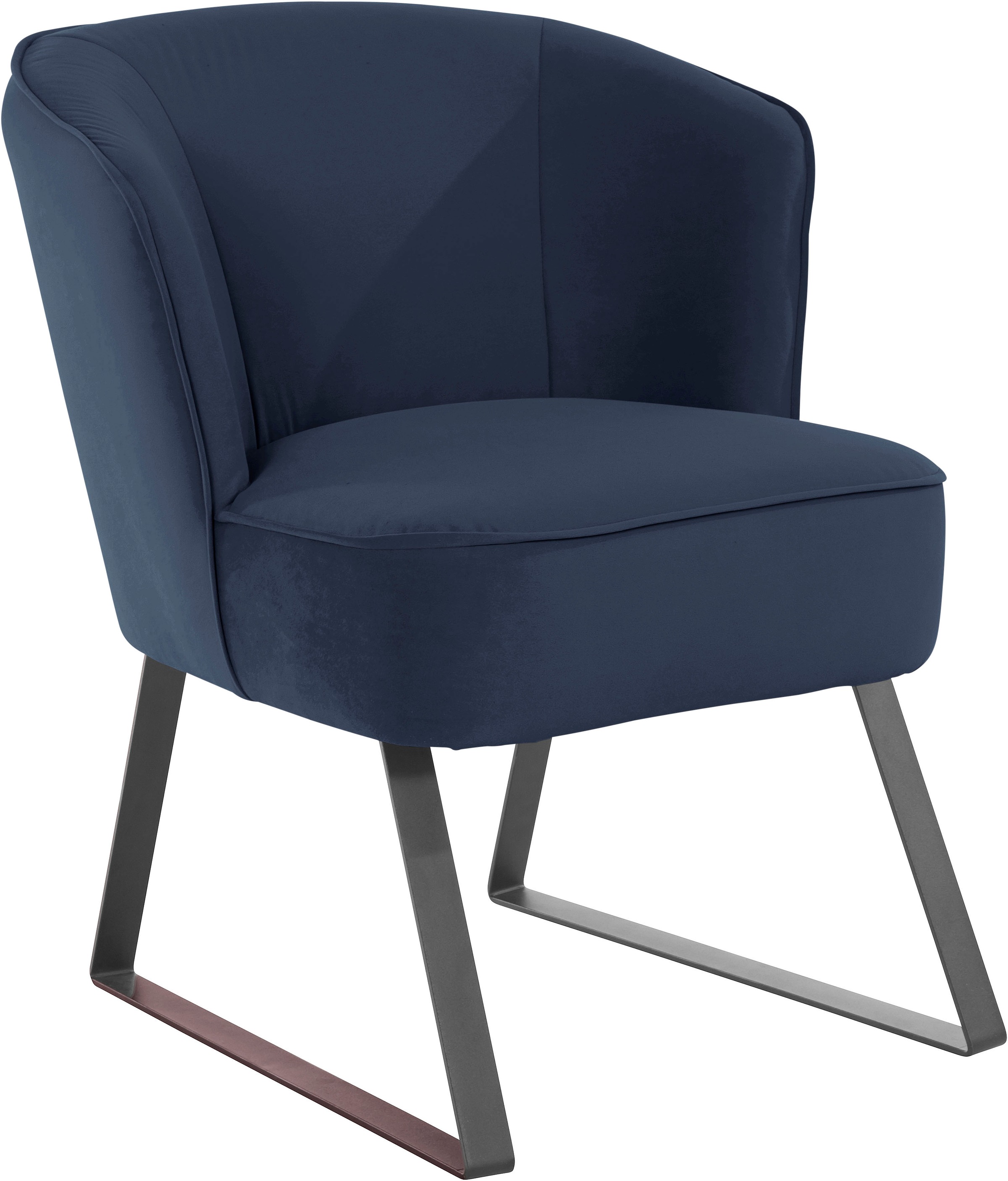 exxpo - sofa fashion Sessel »Americano, Loungesessel«, mit Keder und Metallfüßen, Bezug in verschiedenen Qualitäten, 1 Stck.