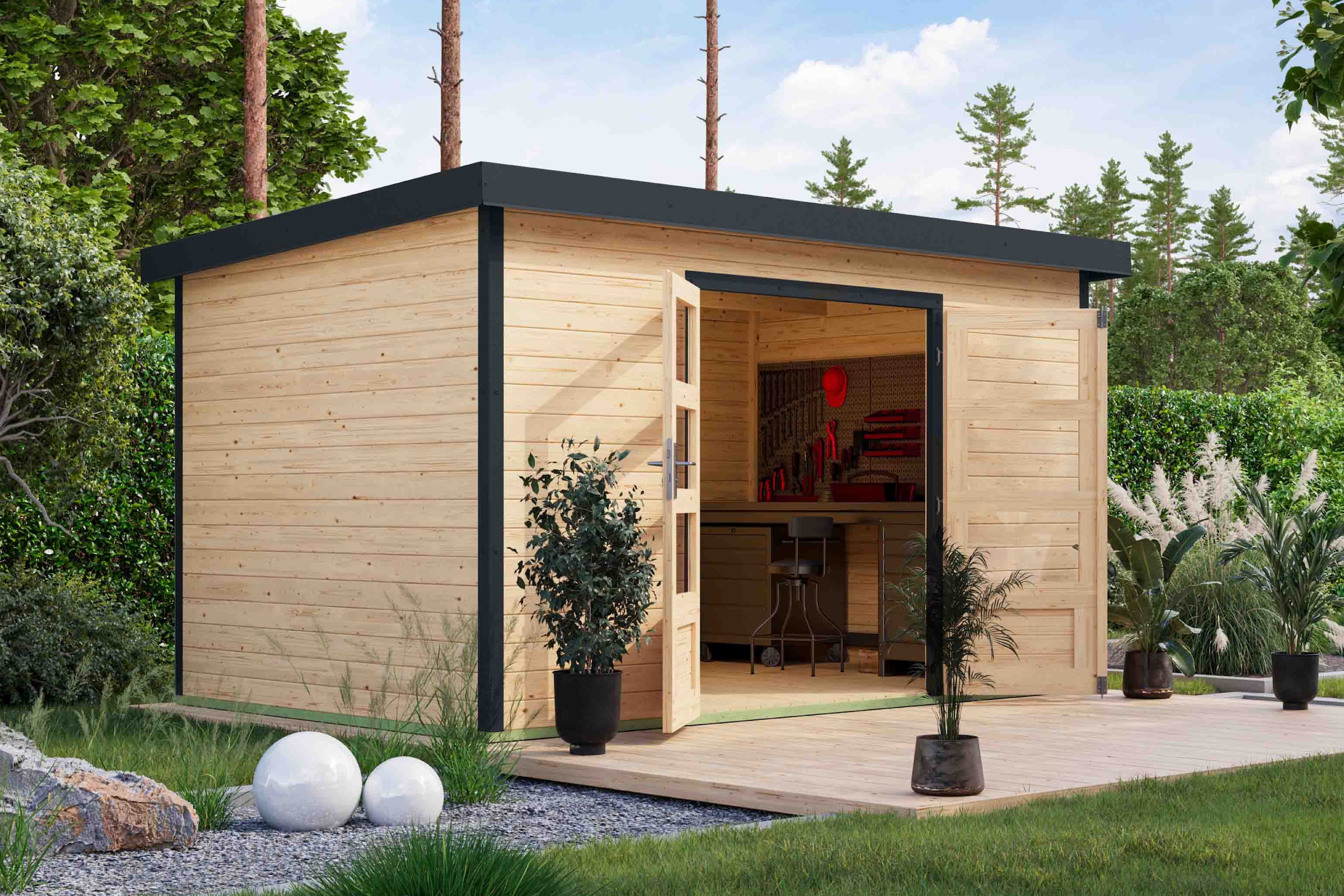 Karibu Gartenhaus »Plutino 7, in verschiedenen Farben«