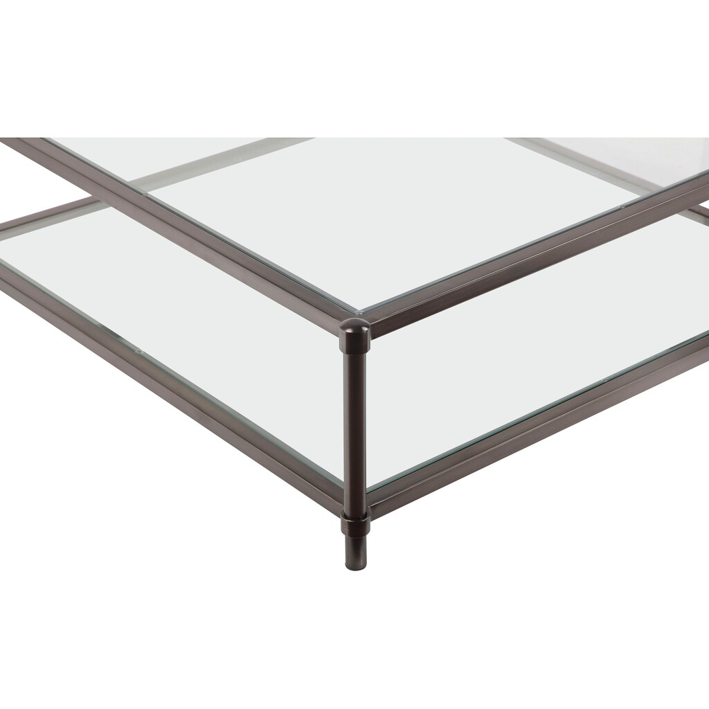 Guido Maria Kretschmer Home&Living Couchtisch »Lieke«, 0,6 cm starke Glastischplatte, Tischbeine aus Metall, Mit 1 Ablageboden, in verschiedenen Maßen erhältlich