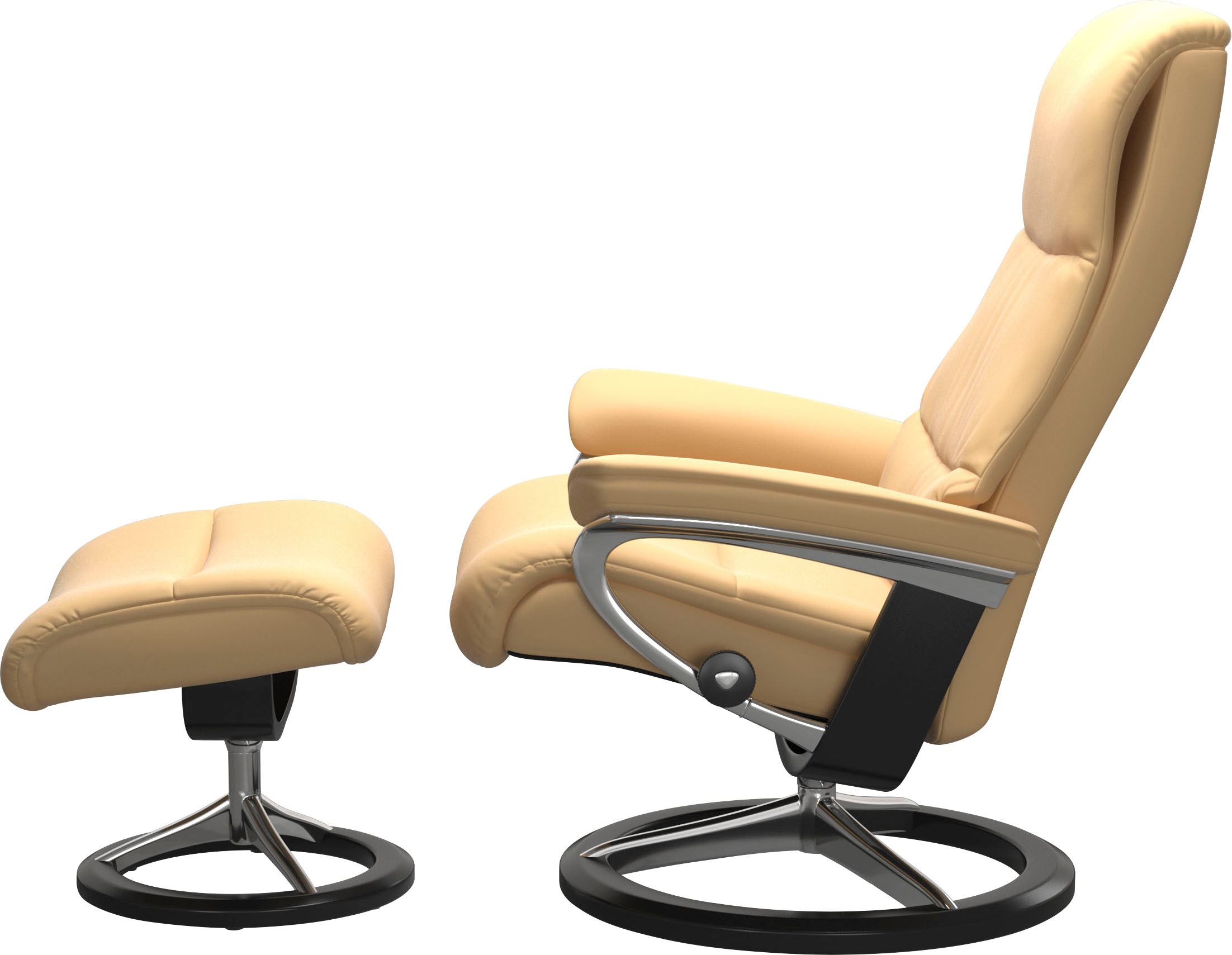 Stressless® Relaxsessel »View«, (Set, Relaxsessel mit Hocker), mit Signature Base, Größe S,Gestell Schwarz