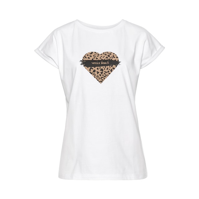 Venice Beach Kurzarmshirt, mit Frontprint, T-Shirt aus Baumwolle, lockere  Passform bei ♕