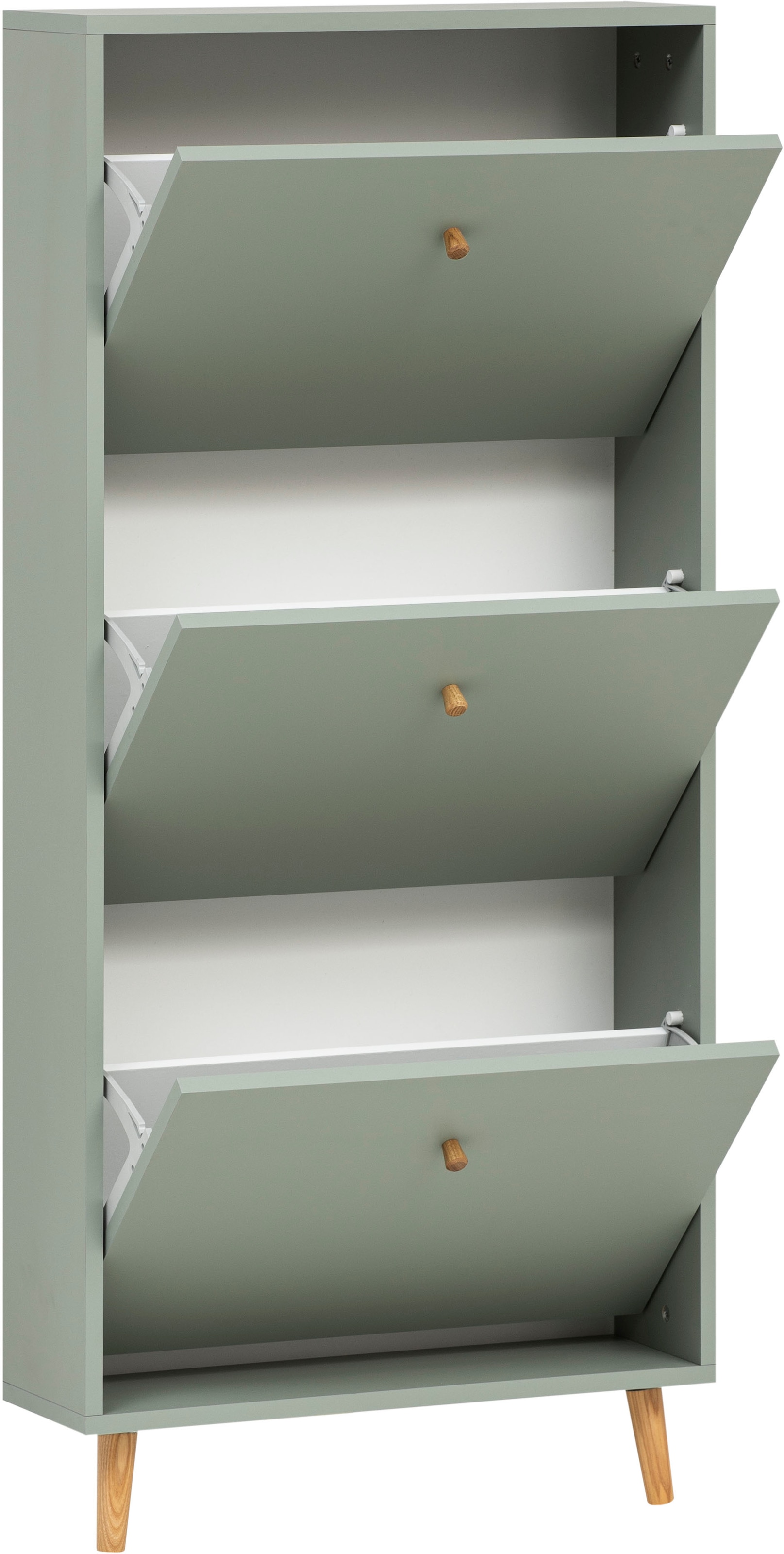 Schildmeyer Schuhschrank »Bjarne, Breite 59 cm«, Griffe und Möbelfüße aus Massivholz
