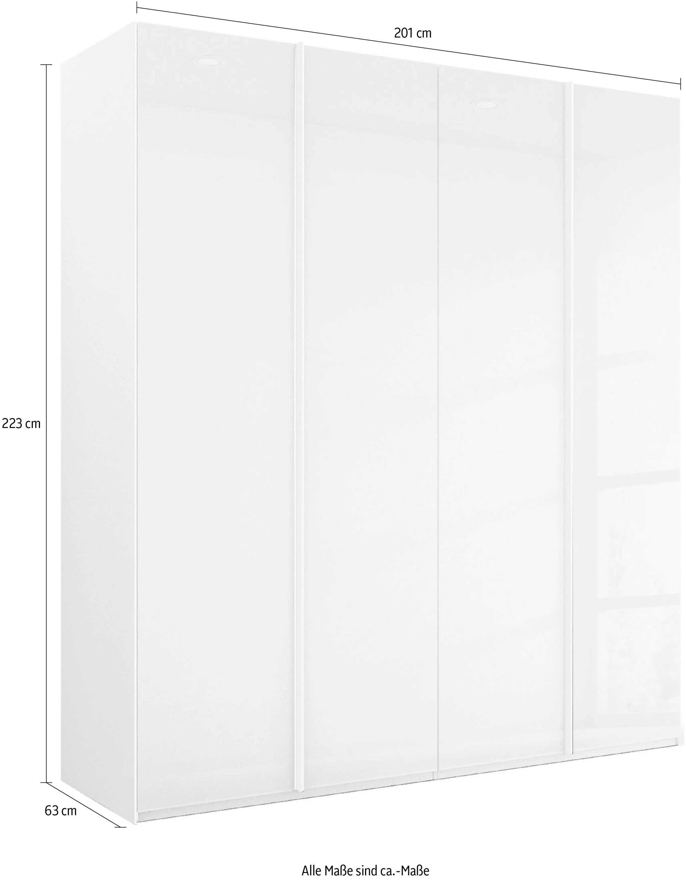 rauch Drehtürenschrank »Skat Meridian«, Glasfront, inkl. Innenspiegel und 4 Innenschubladen