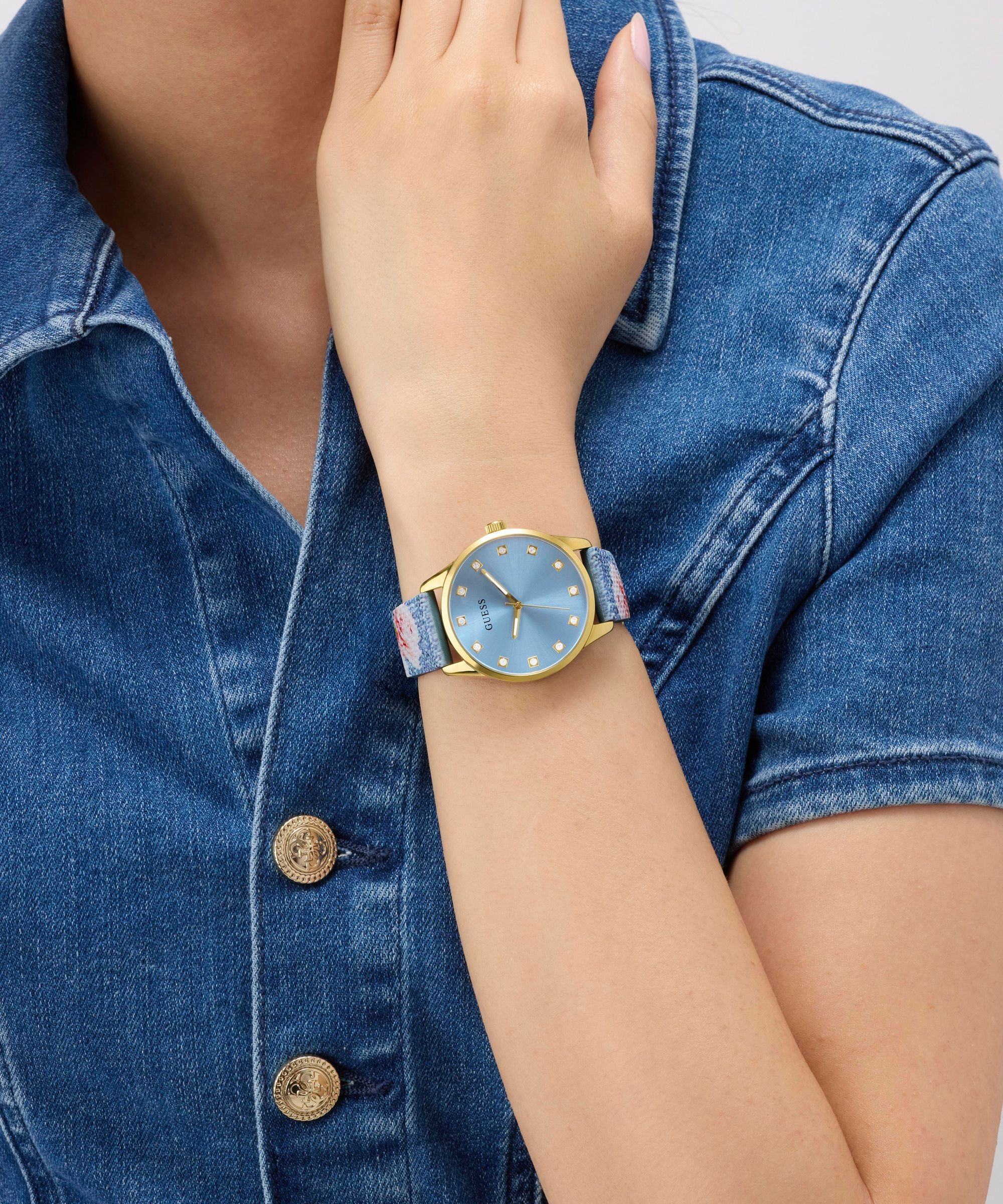 Guess Quarzuhr »MARIGOLD« Armbanduhr, Damenuhr, Silikonarmband, analog