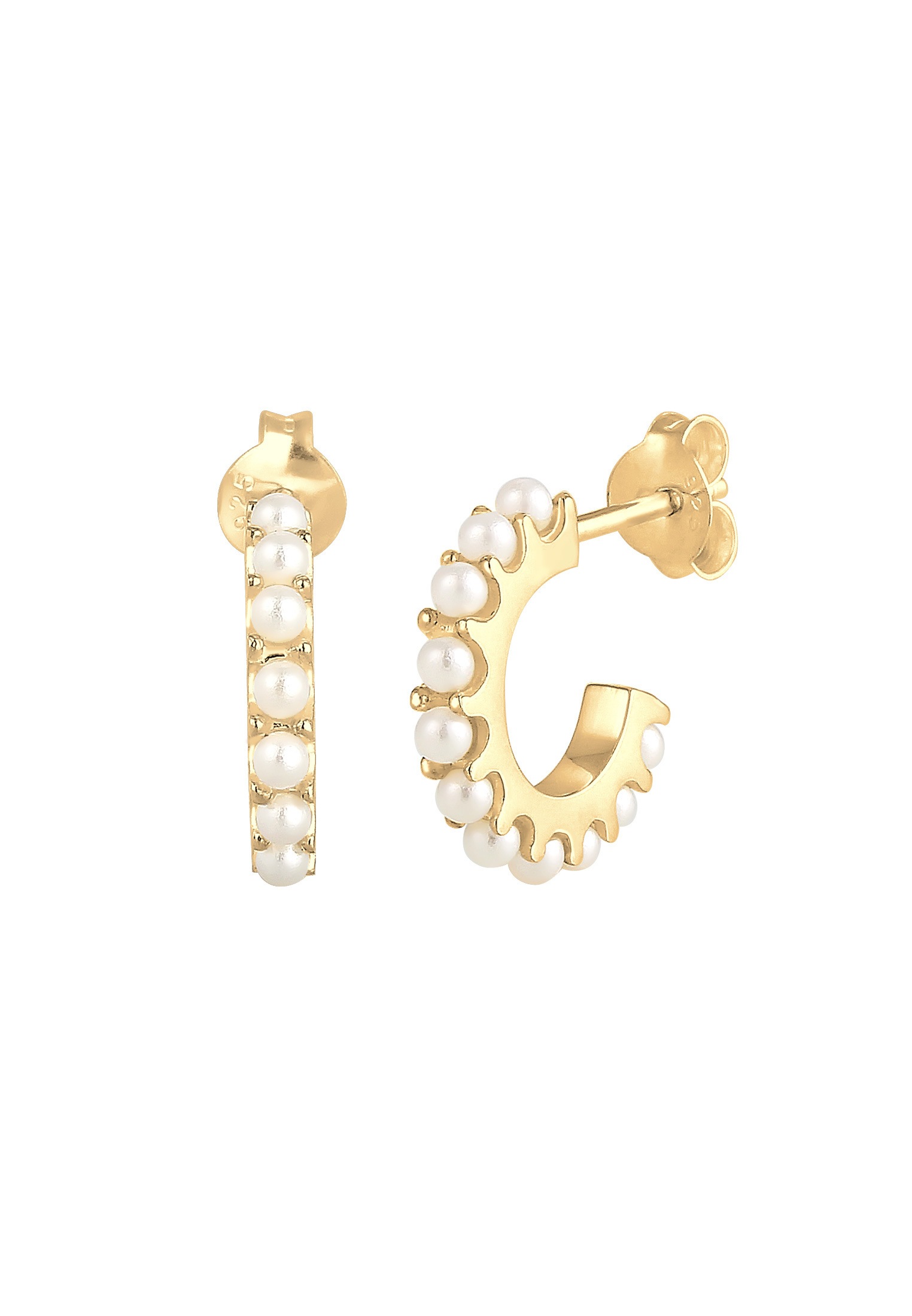 Elli Paar Creolen »Ohrringe Creolen Synthetische Perlen 925 Silber«