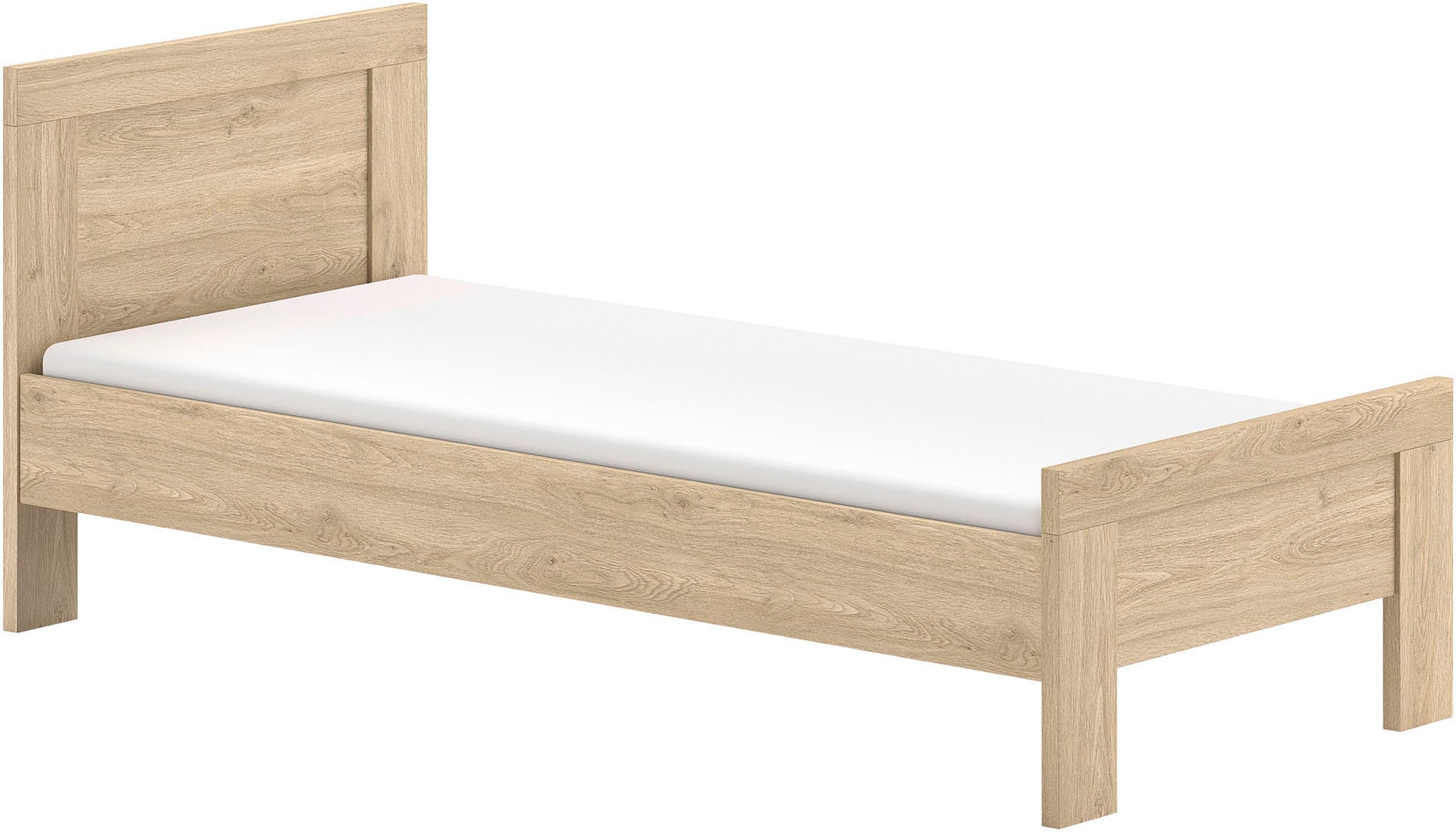 Vipack Jugendzimmer-Set »SAM - Bett, Nachtkonsole, Kleiderschrank 2-trg., gradliniges Design« Schubladen auf Metallauszug, mit viel Stauraum, 3 tlg. tlg.