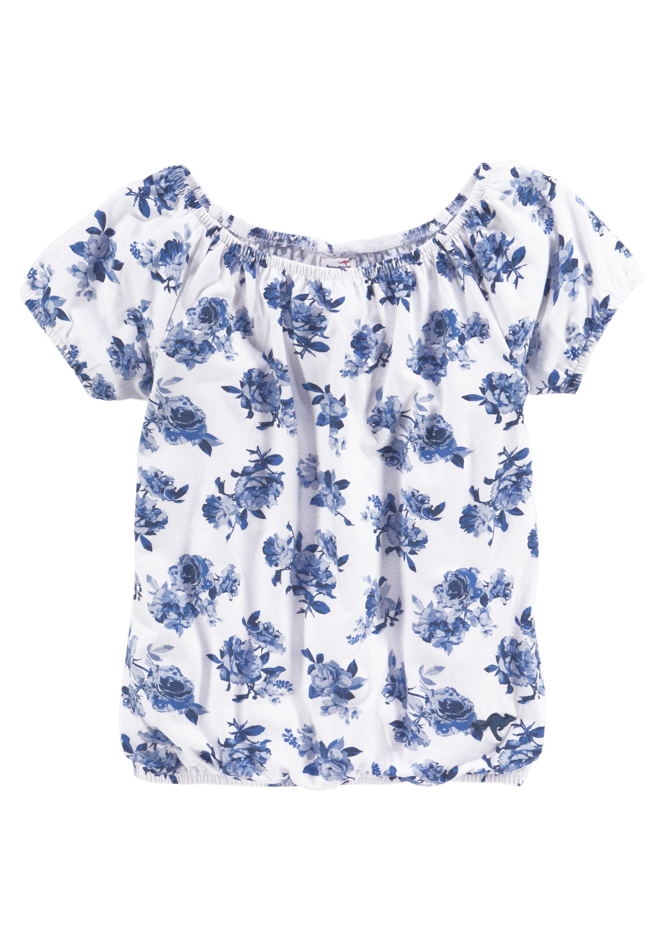 KangaROOS Carmenshirt »Kangaroos Mädchen« Kurzarm,  dynamische Passform,  Allover-Druck,  Carmenausschnitt