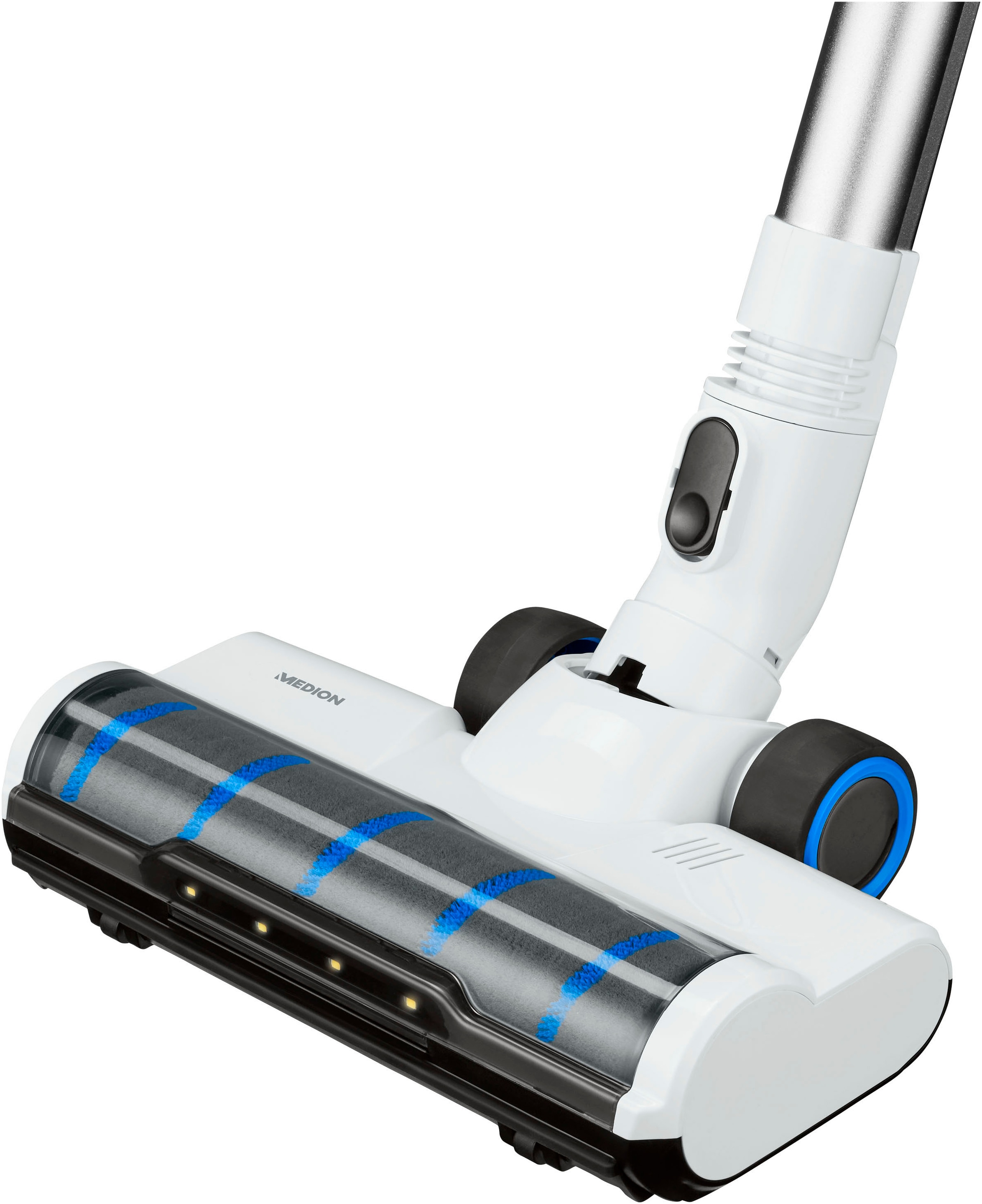 Medion® Akku-Stielstaubsauger »P350 W (MD 12049), beutellose Zyklon-Technologie, 24 kPa Saugleistung«, HEPA 13 Filter, LED-Touch-Display, Staubsensor, integriertes Zubehör