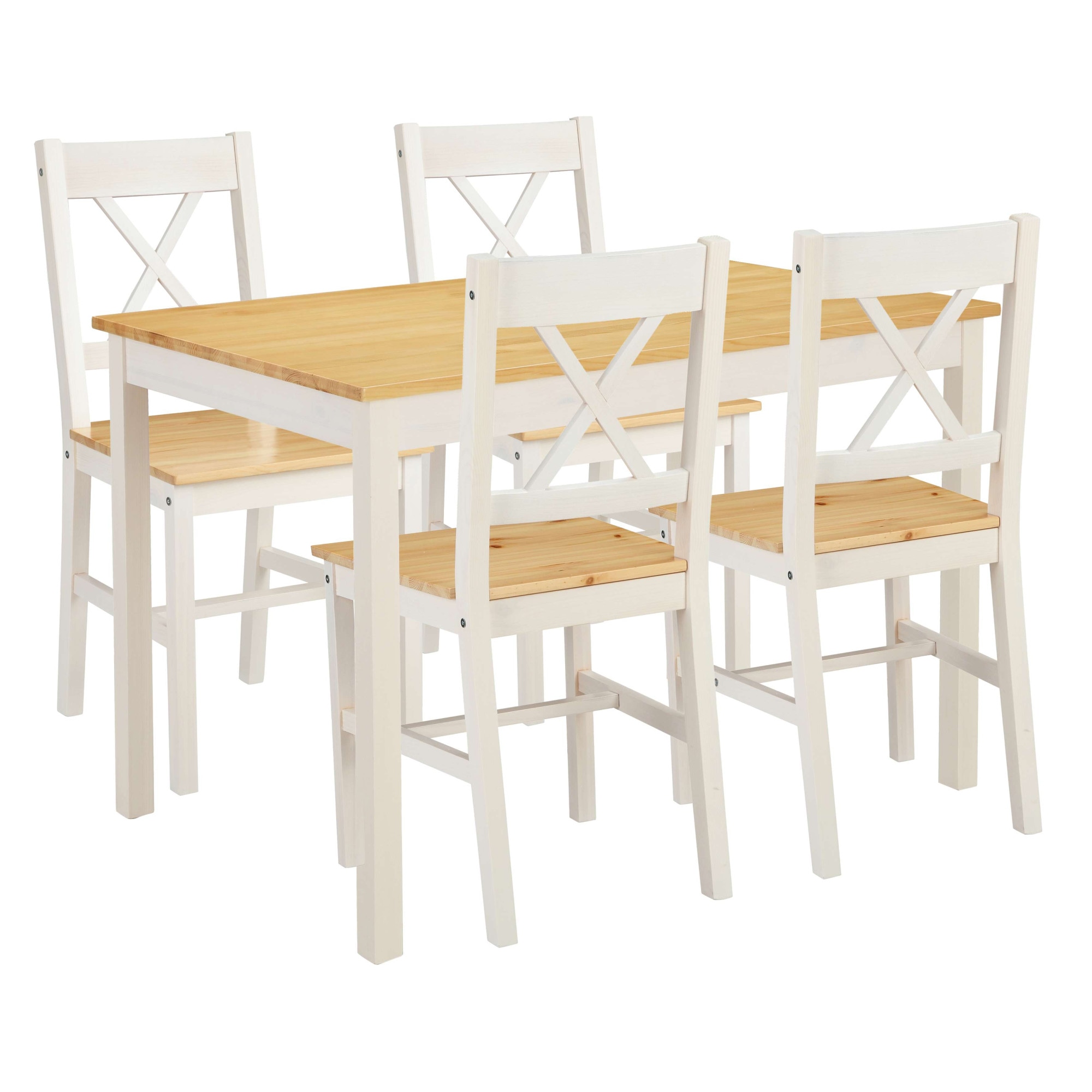 OTTO home Essgruppe »Willow« Set, Esstisch mit 4 Stühlen, 5 tlg. Esstisch mit 4 Stühlen, aus massivem Kiefernholz