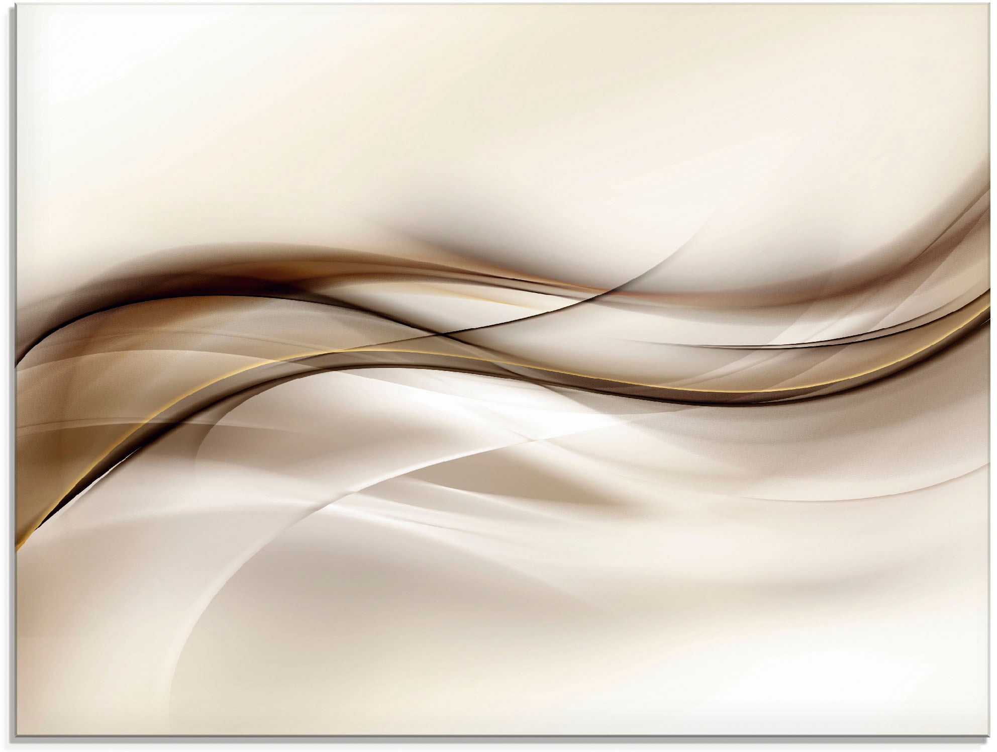 Artland Glasbild »Braune abstrakte Welle«, Muster, (1 St.)