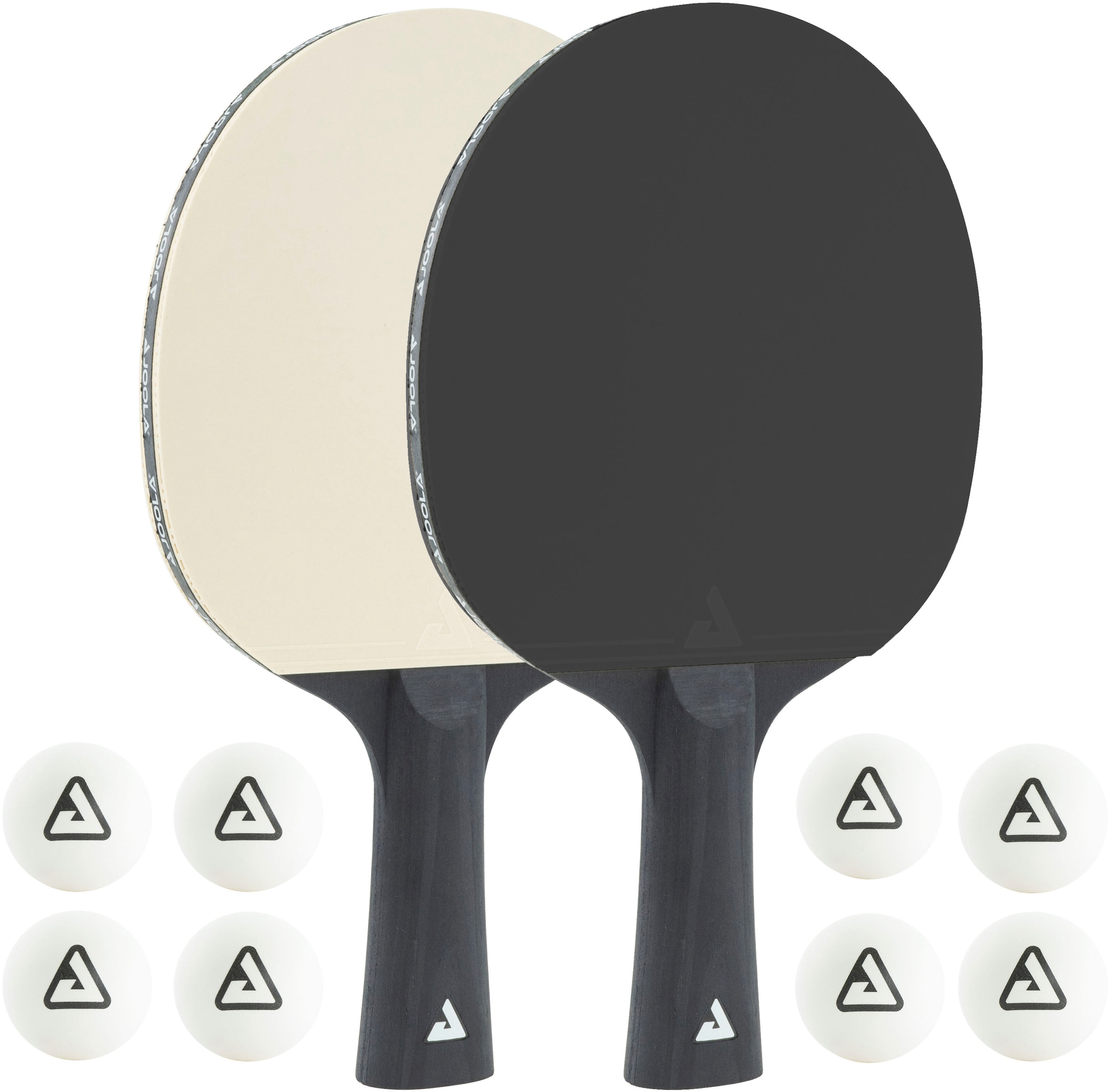Tischtennisschläger »JOOLA Tischtennis-Set BLACK + WHITE«, (Set, 10 tlg., mit Bällen)