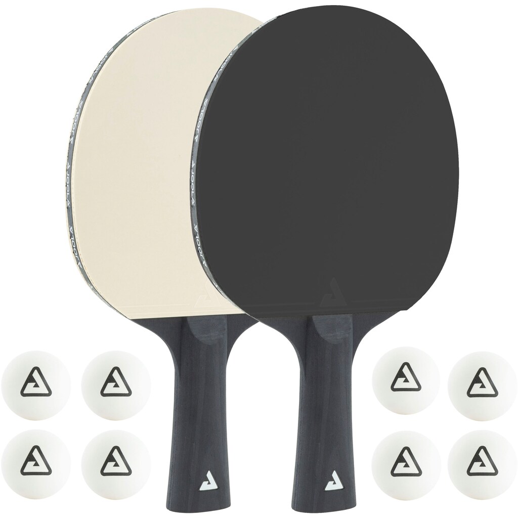 Joola Tischtennisschläger »JOOLA Tischtennis-Set BLACK + WHITE«, (Set, 10 tlg., mit Bällen)