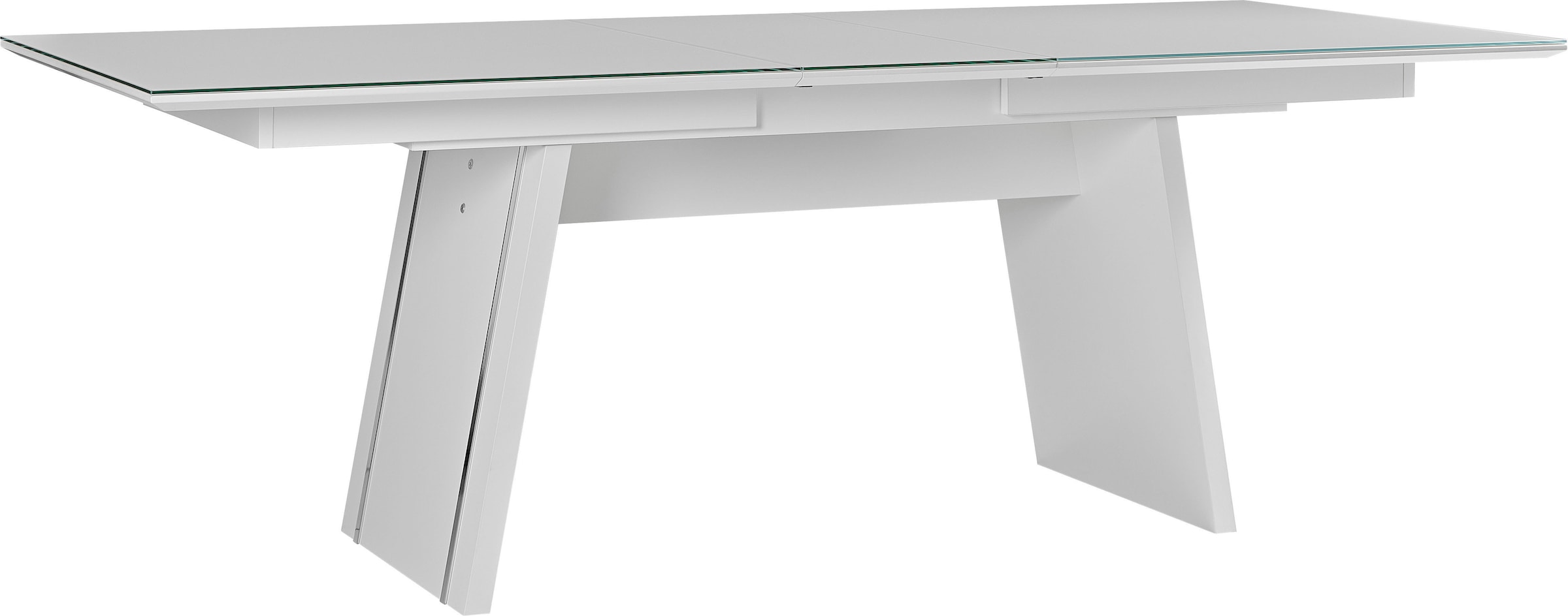 LEONARDO Esstisch »Cube«, mit Sicherheitsglas und edlem MDF Holz, Breite 160-240 cm