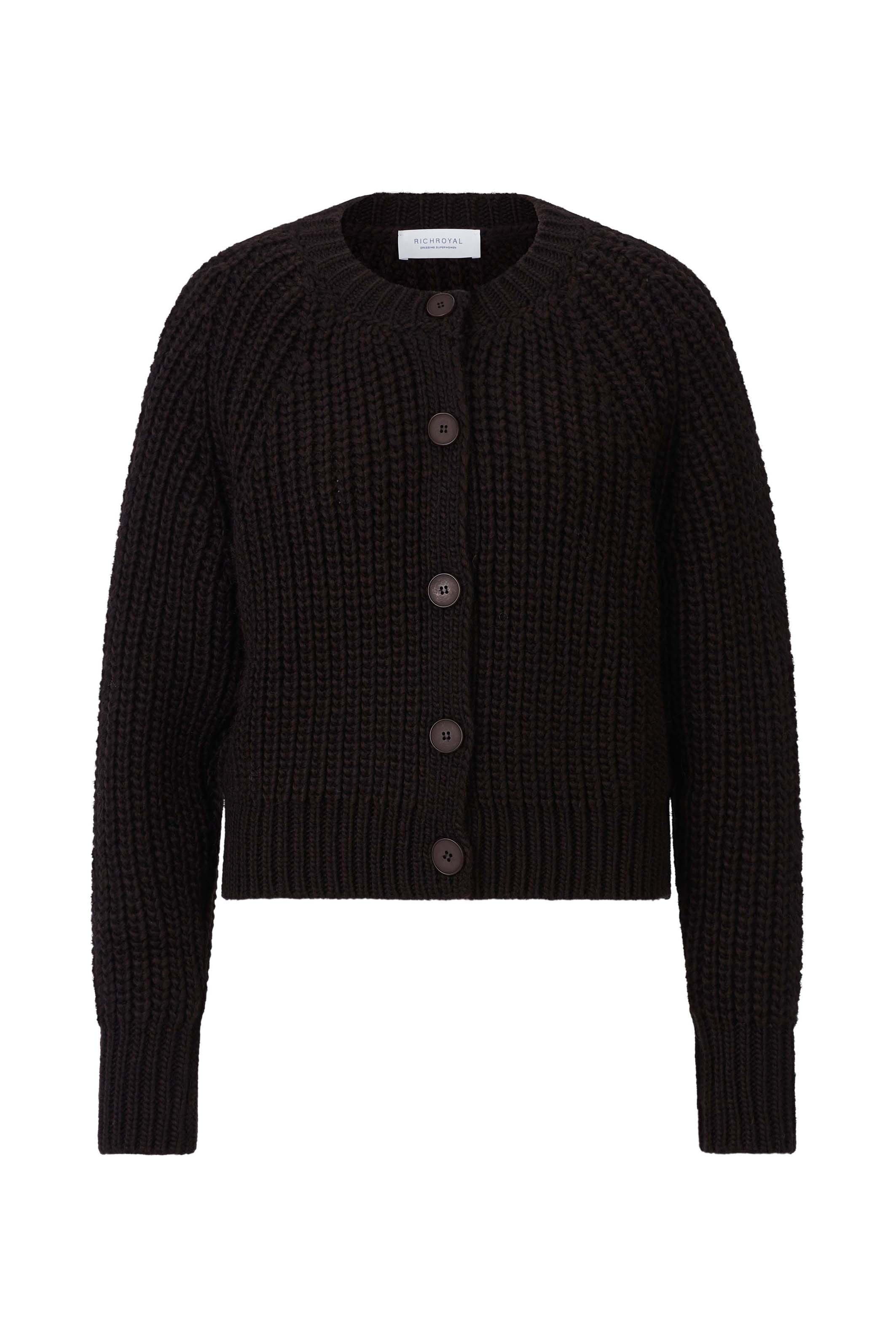 RICHROYAL Strickjacke Regular fit mit Rundhalsausschnitt
