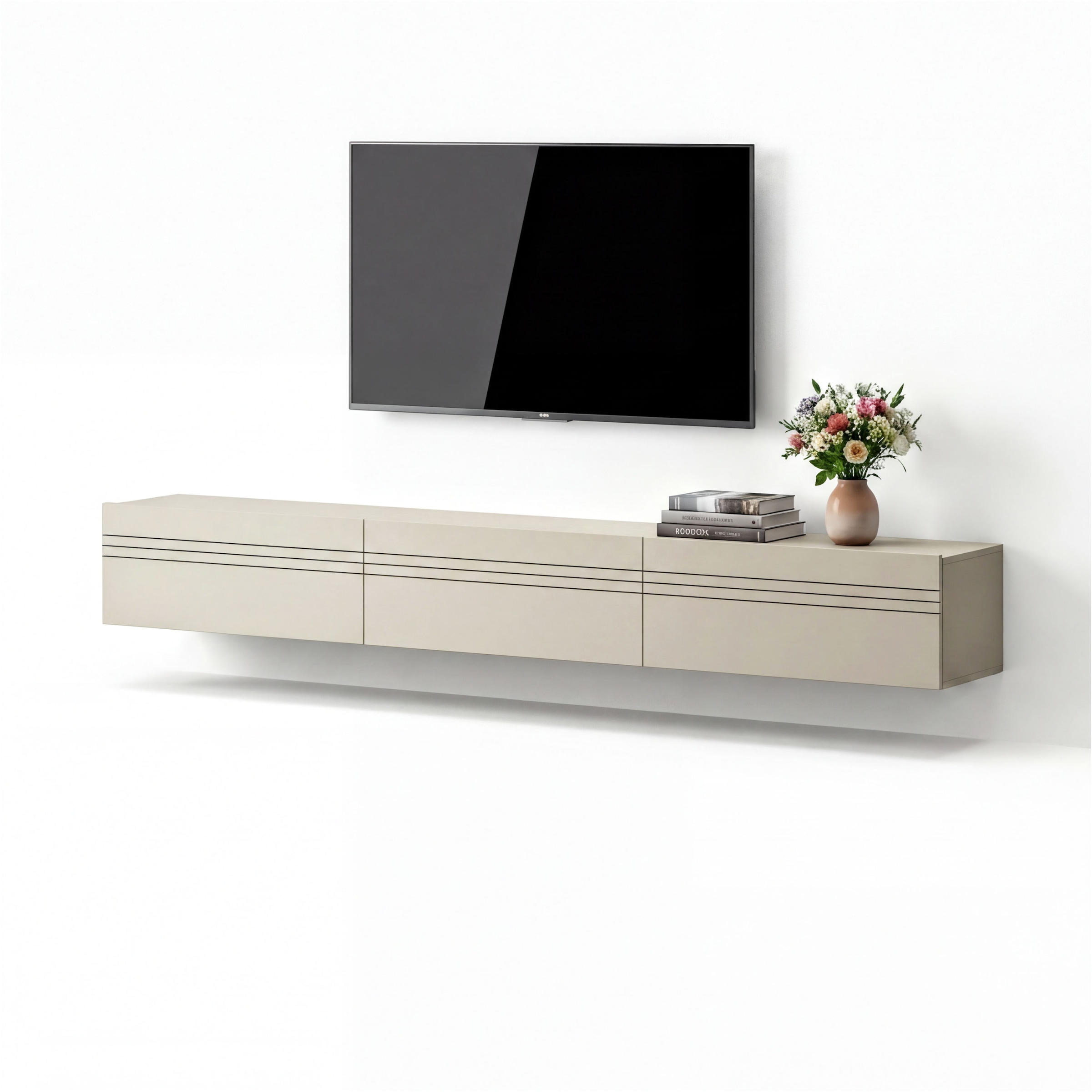 OTTO home Lowboard »SPIAGGIA, 3-teiliges Set, Breite 270cm, stehend & hängend montierbar« TV-Möbel, TV-Schrank, TV-Lowboard, Mediaboard