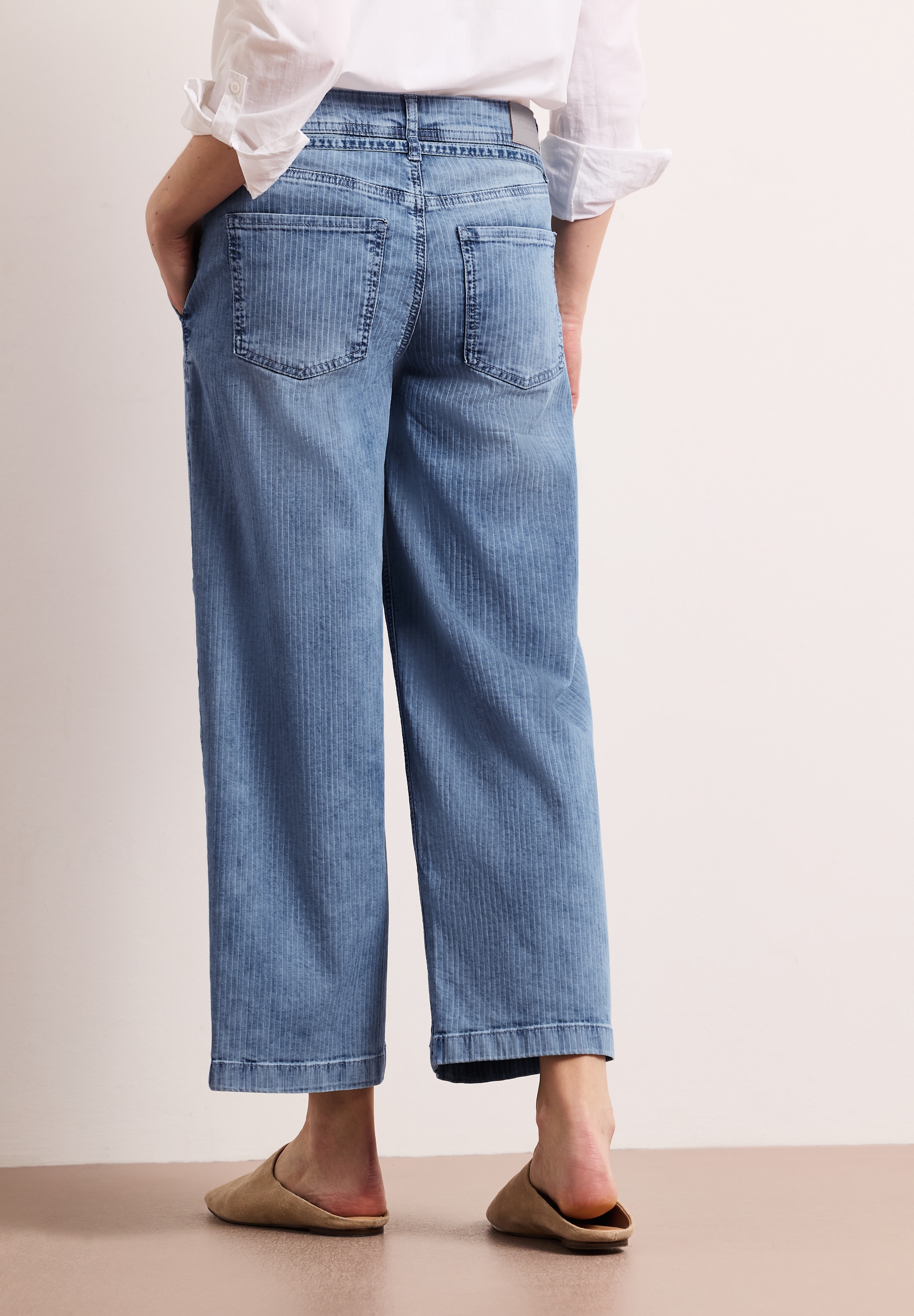 STREET ONE Weite Jeans »Style Emee« mit Streifen Muster