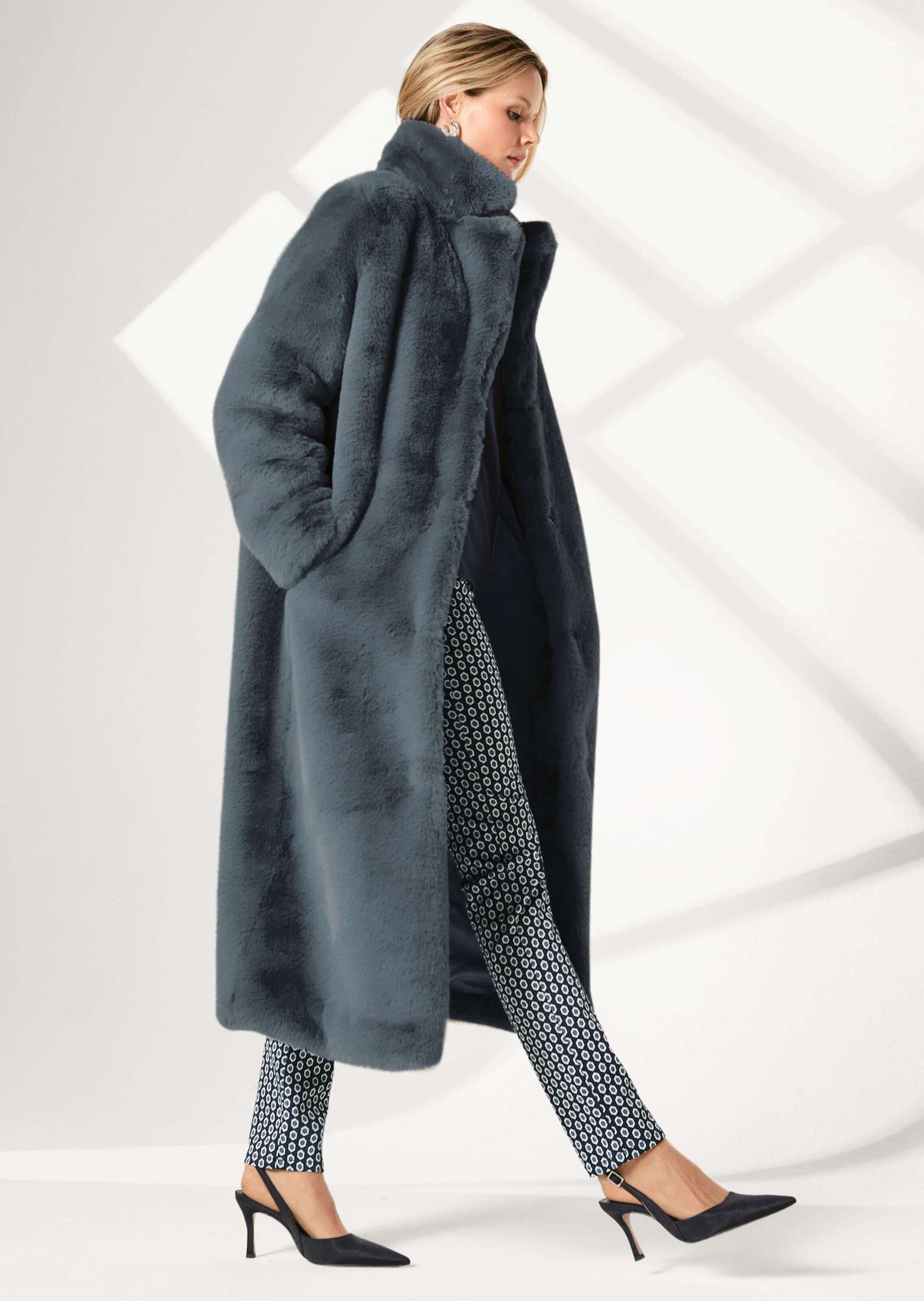 MADELEINE Langmantel »Mantel Langer Faux-Fur-Mantel für Damen«