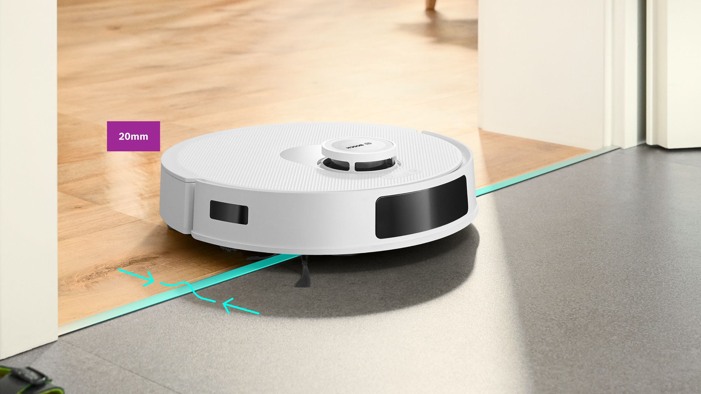 BOSCH Saugroboter »Spotless + BCRD1W, Saugroboter mit Wischfunktion, 11.000 Pa Saugkraft«, Trocken-Servicestation, Infrarot Navigation, Carbon Bürste