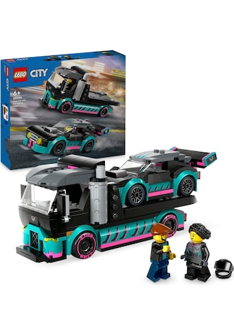 Konstruktionsspielsteine »Autotransporter mit Rennwagen (60406), LEGO City«, (328 St.)