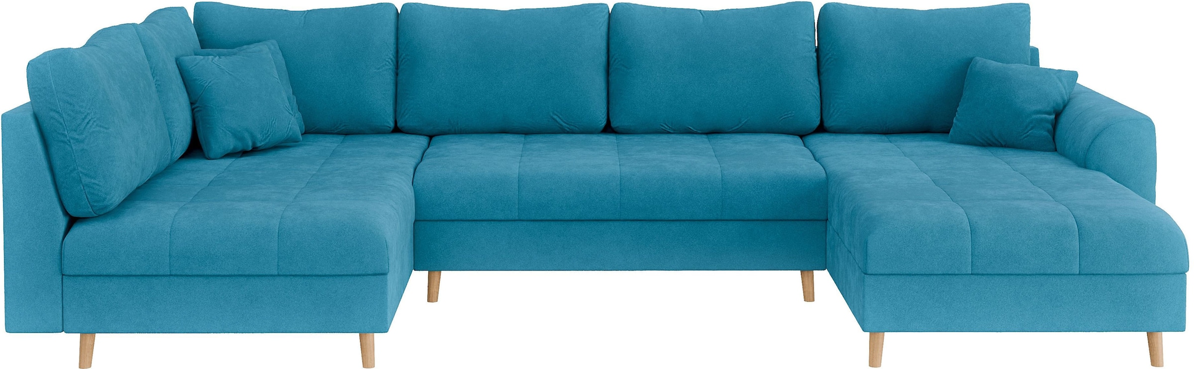 Home affaire Wohnlandschaft »CHARRE U-Form mit Ottomane, Maße B/T/H: 310/161/81 cm« feine Steppung, lose Rücken- und Zierkissen, auch in Cord und Bouclé