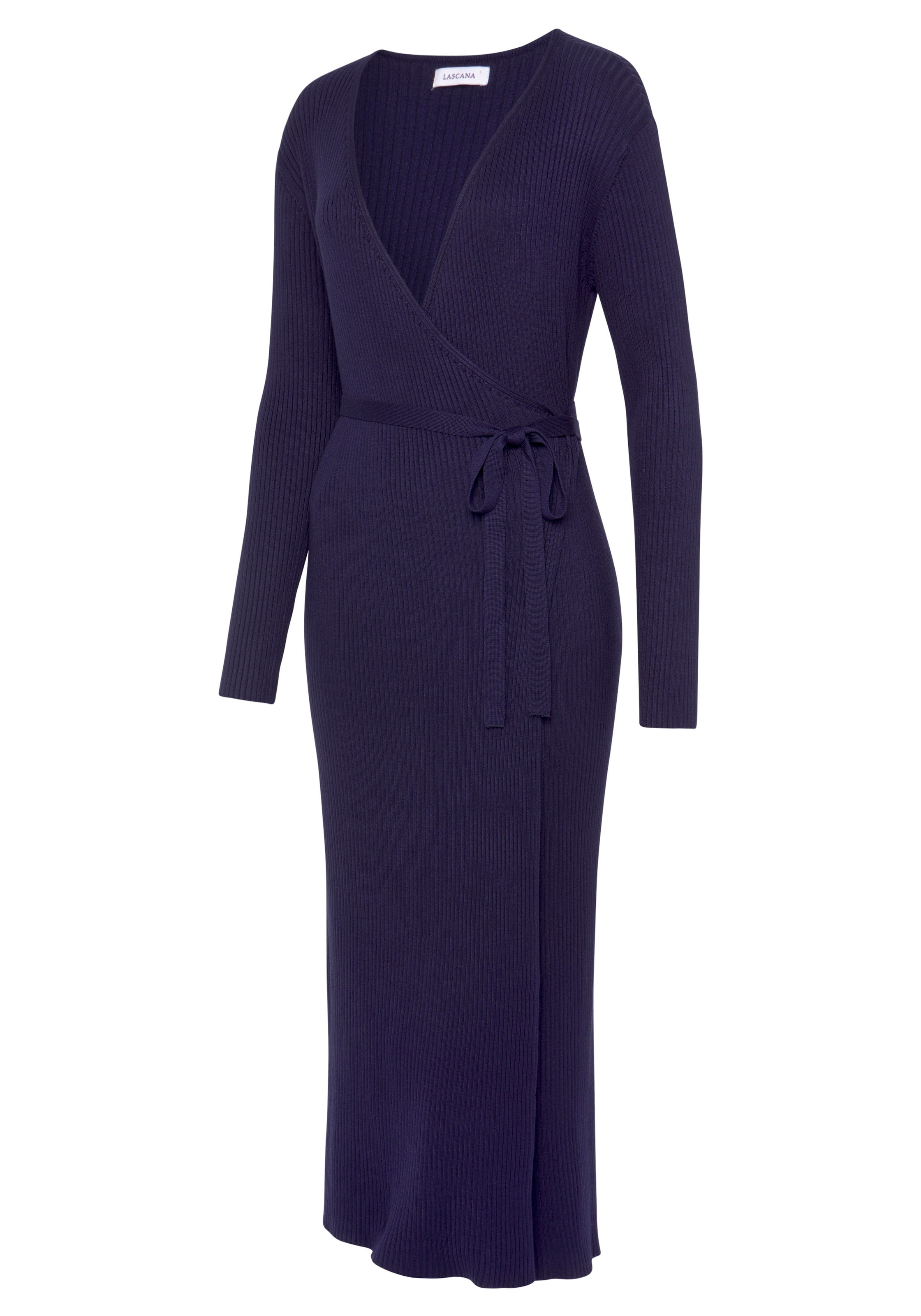 LASCANA Strickkleid Loungekleid zum wickeln mit Taillengürtel, Loungewear
