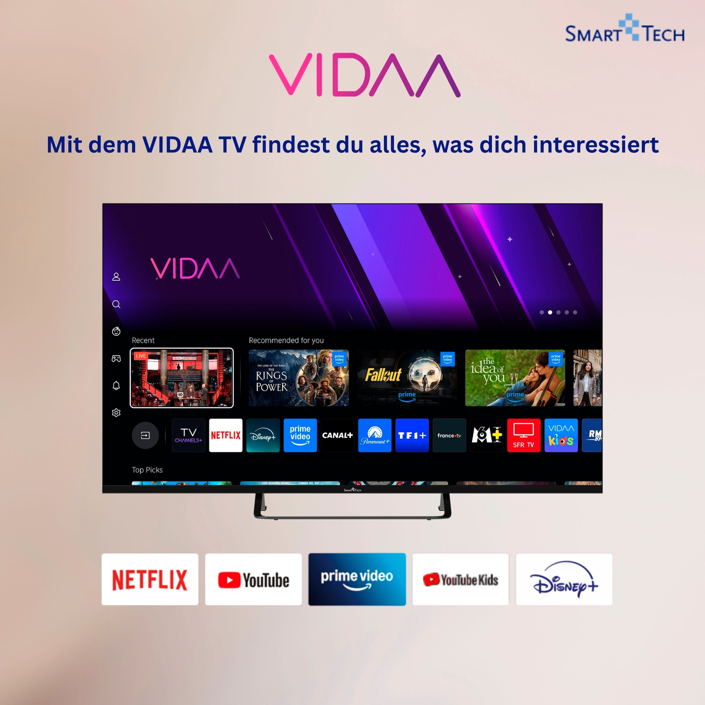 Smart Tech QLED-Fernseher »24QV02VC« 60 cm/24 ″ HD