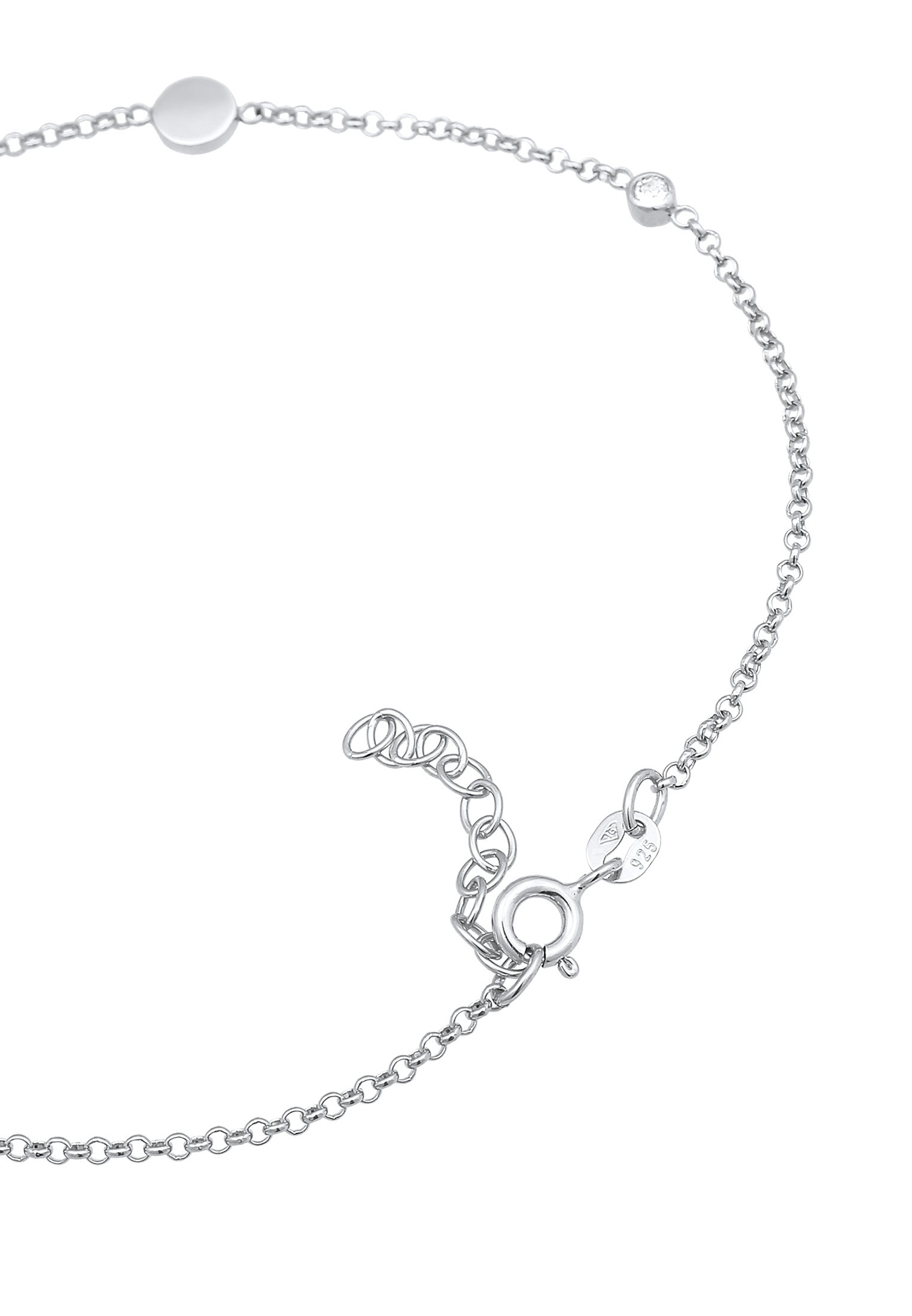 Elli Fußkette »Fußschmuck Plättchen Basic 925 Silber, mit Kristallen von Swarovski®«