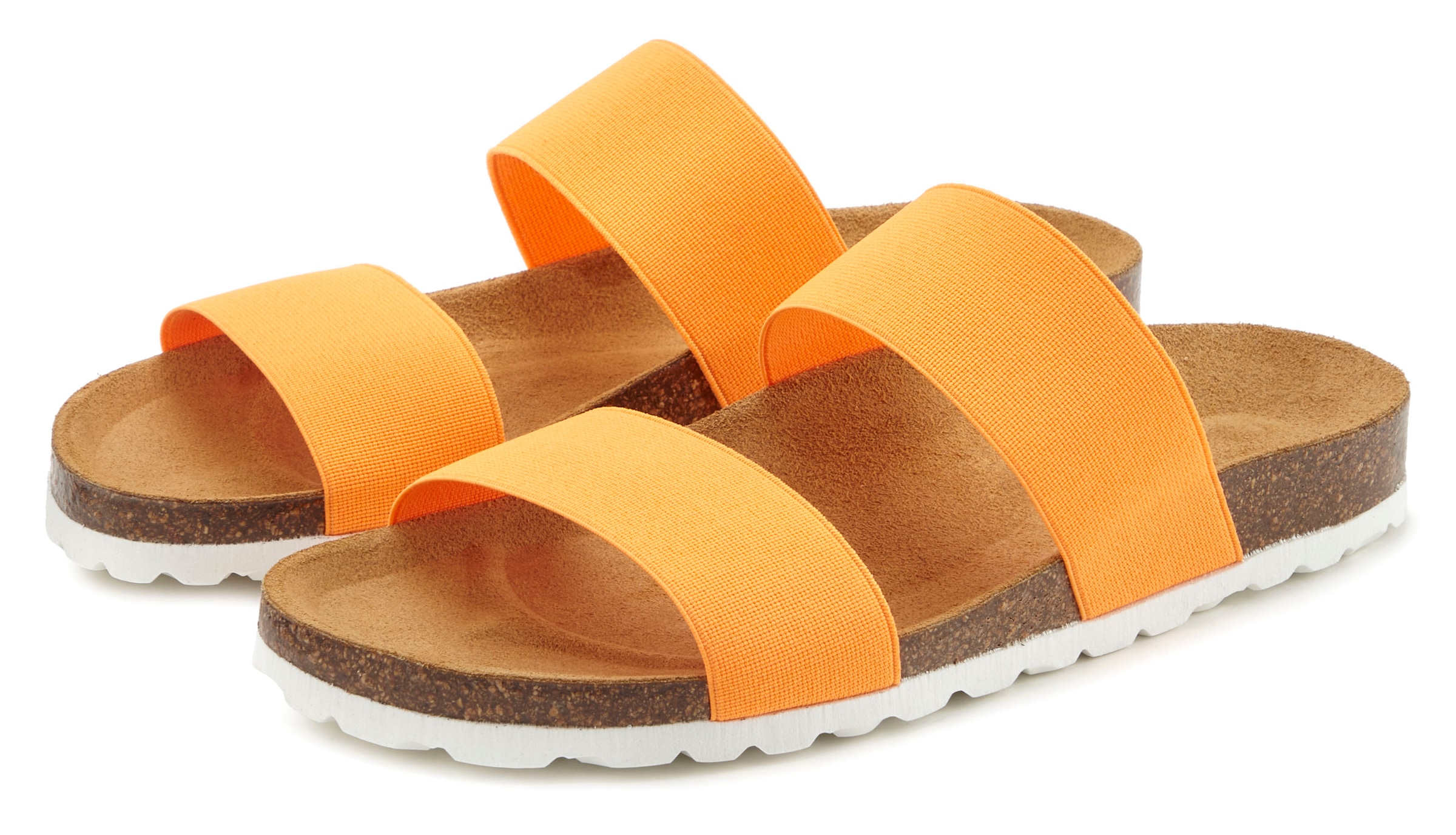 Pantolette »Sandale«, Mule, offener Schuh, bequemes Korkfußbett, elastische Riemen