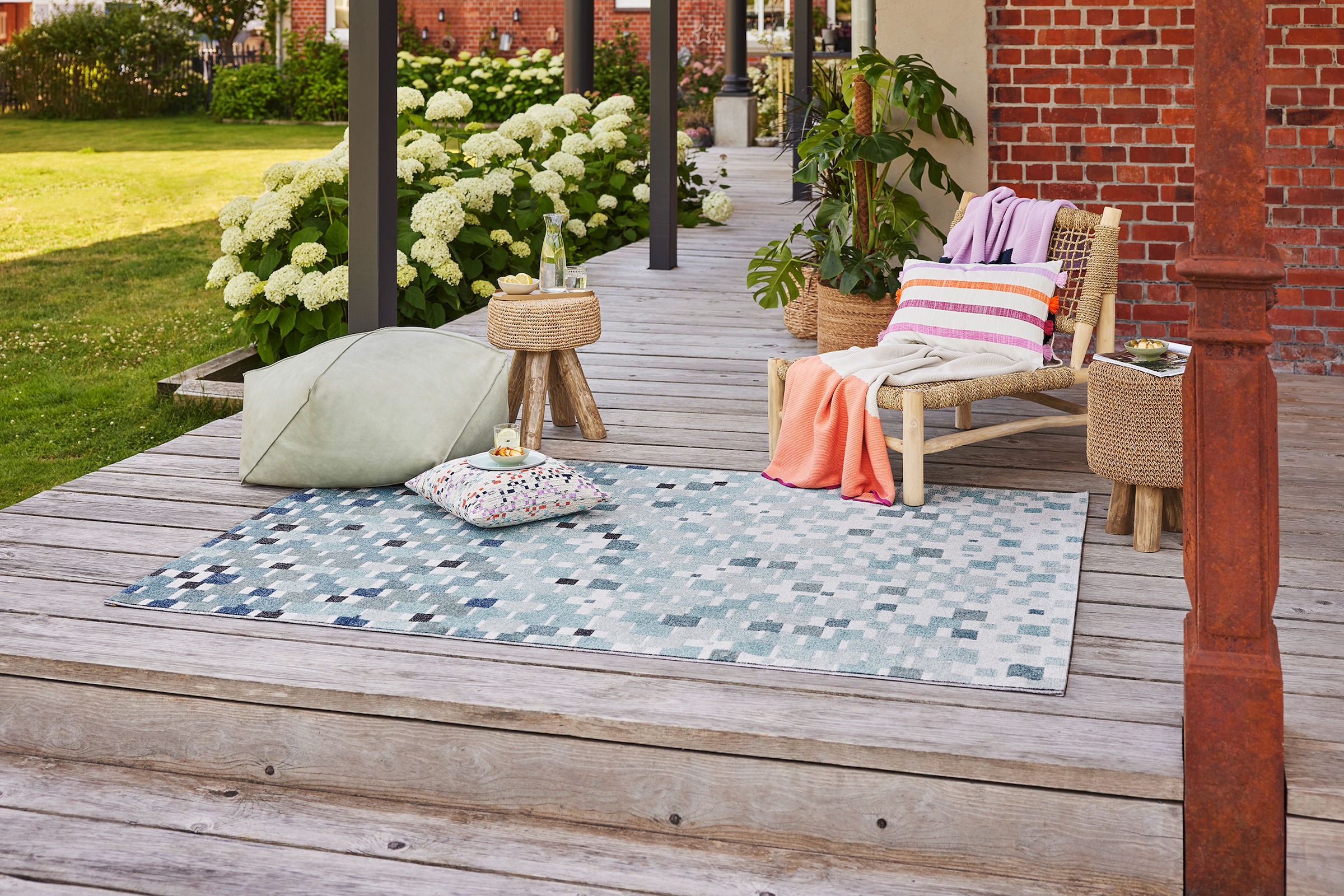 Esprit Teppich »Pacific, In-und Outdoor geeignet«, rechteckig, pflegeleicht, im Mosaik-Muster, ideal für Terrasse, Küche, Wohnzimmer