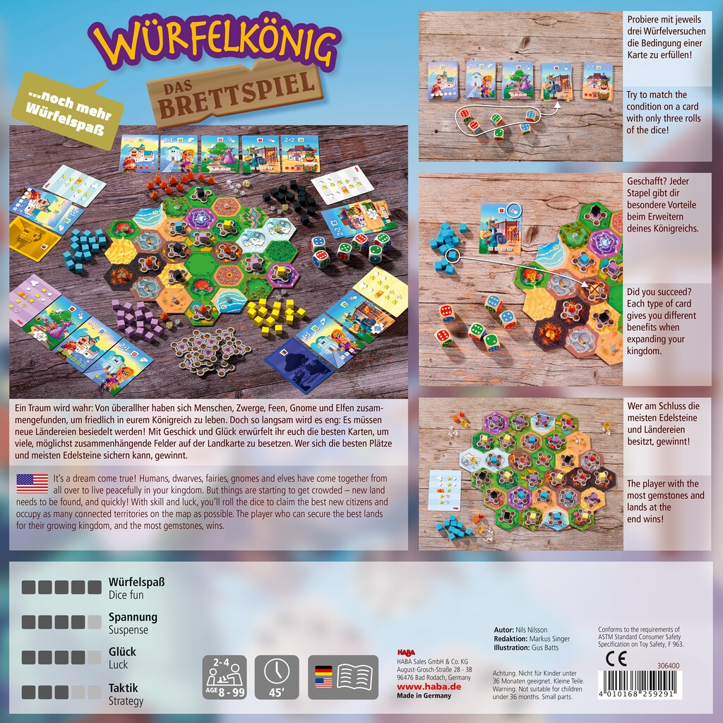 Haba Spiel »Würfelkönig, Das Brettspiel«