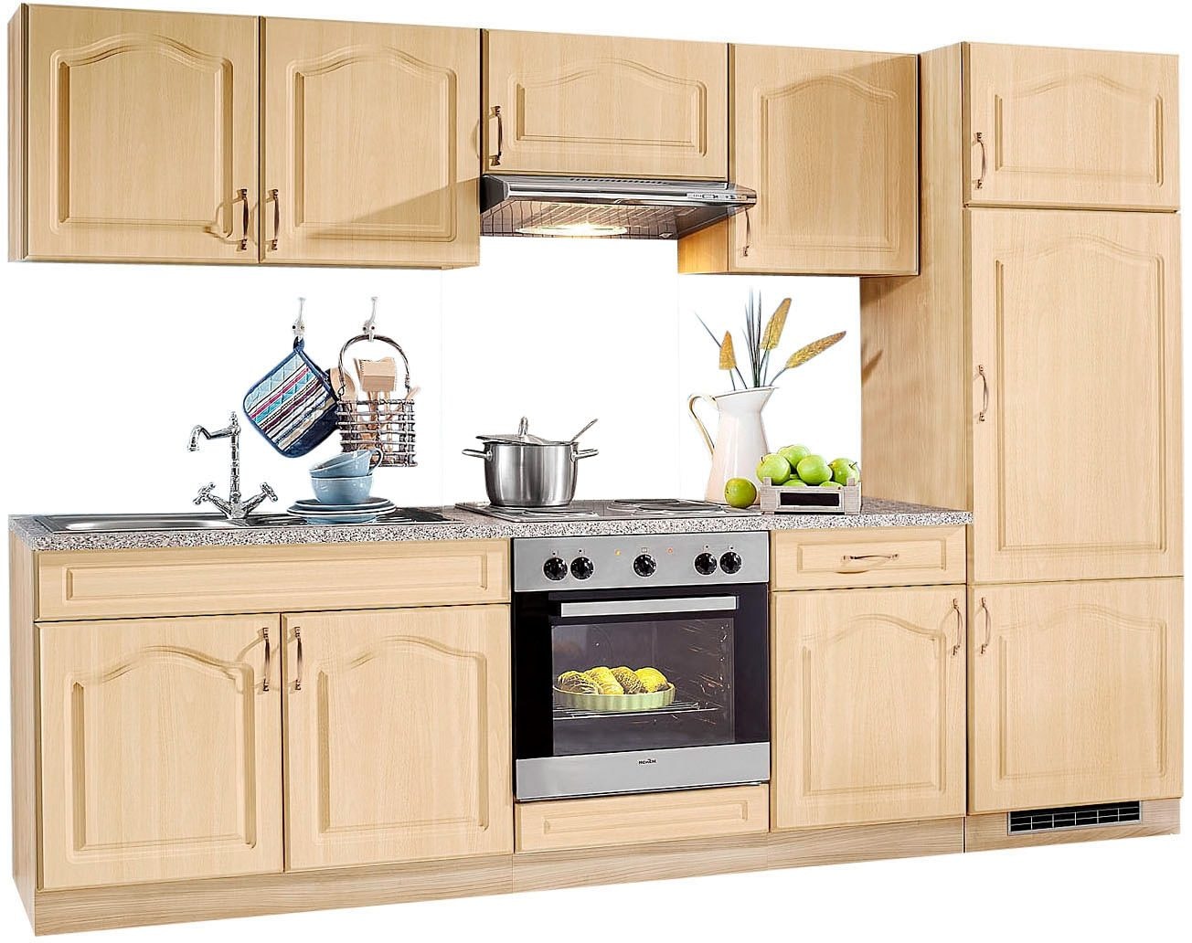 wiho Küchen Küchenzeile »Linz«, mit E-Geräten, Breite 270 cm, mit  Edelstahl-Kochmulde bequem kaufen