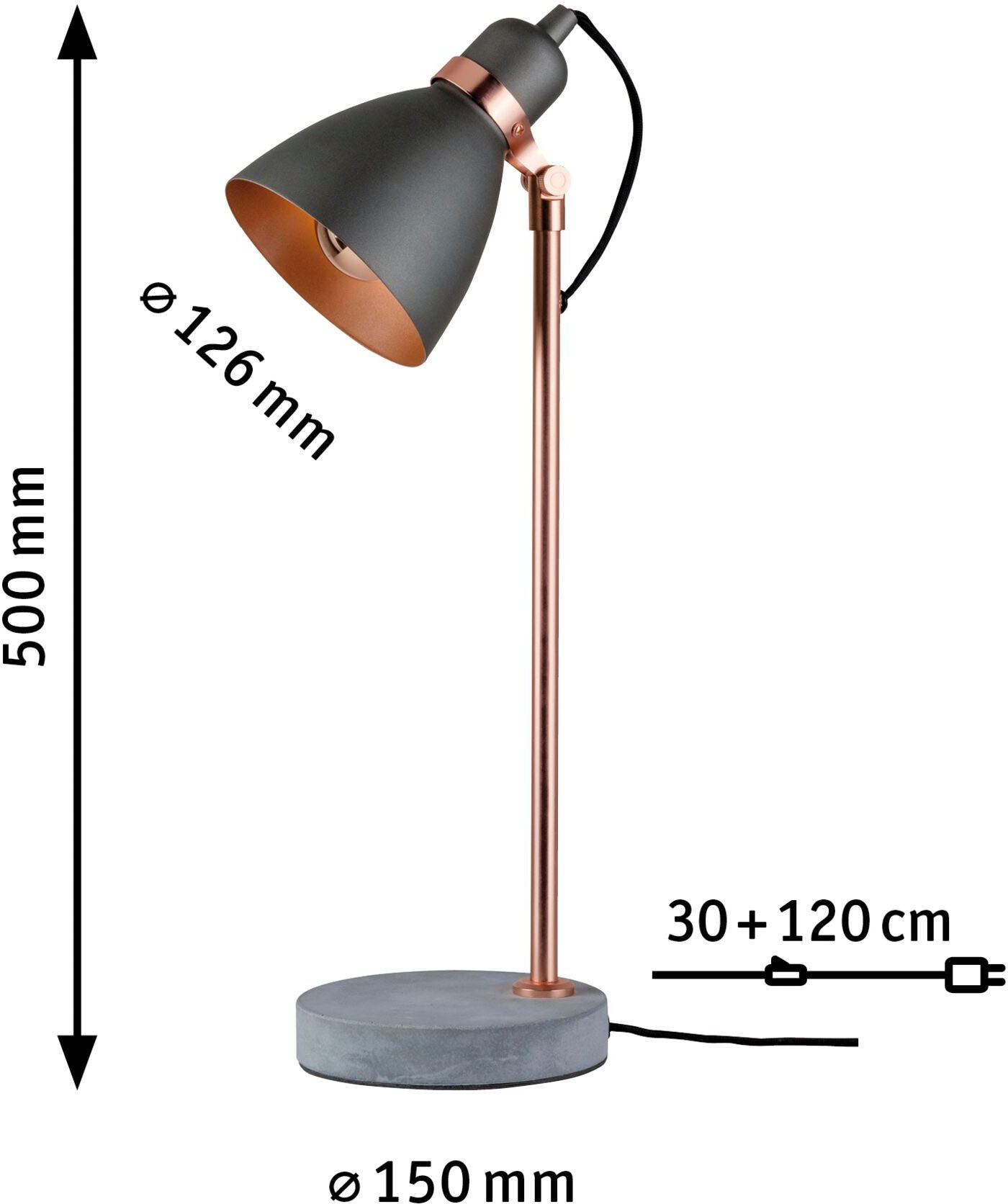 Paulmann LED Tischleuchte »Orm«, 1 flammig, Leuchtmittel E27 | ohne Leuchtmittel, E27