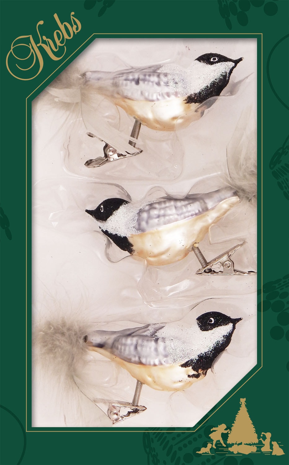 online Weihnachtsdeko, (Set, kaufen Christbaumschmuck«, Lauscha »CBK60494, Krebs Weihnachtsbaumklammer Glas tlg.), 3 bequem Vogelsortiment