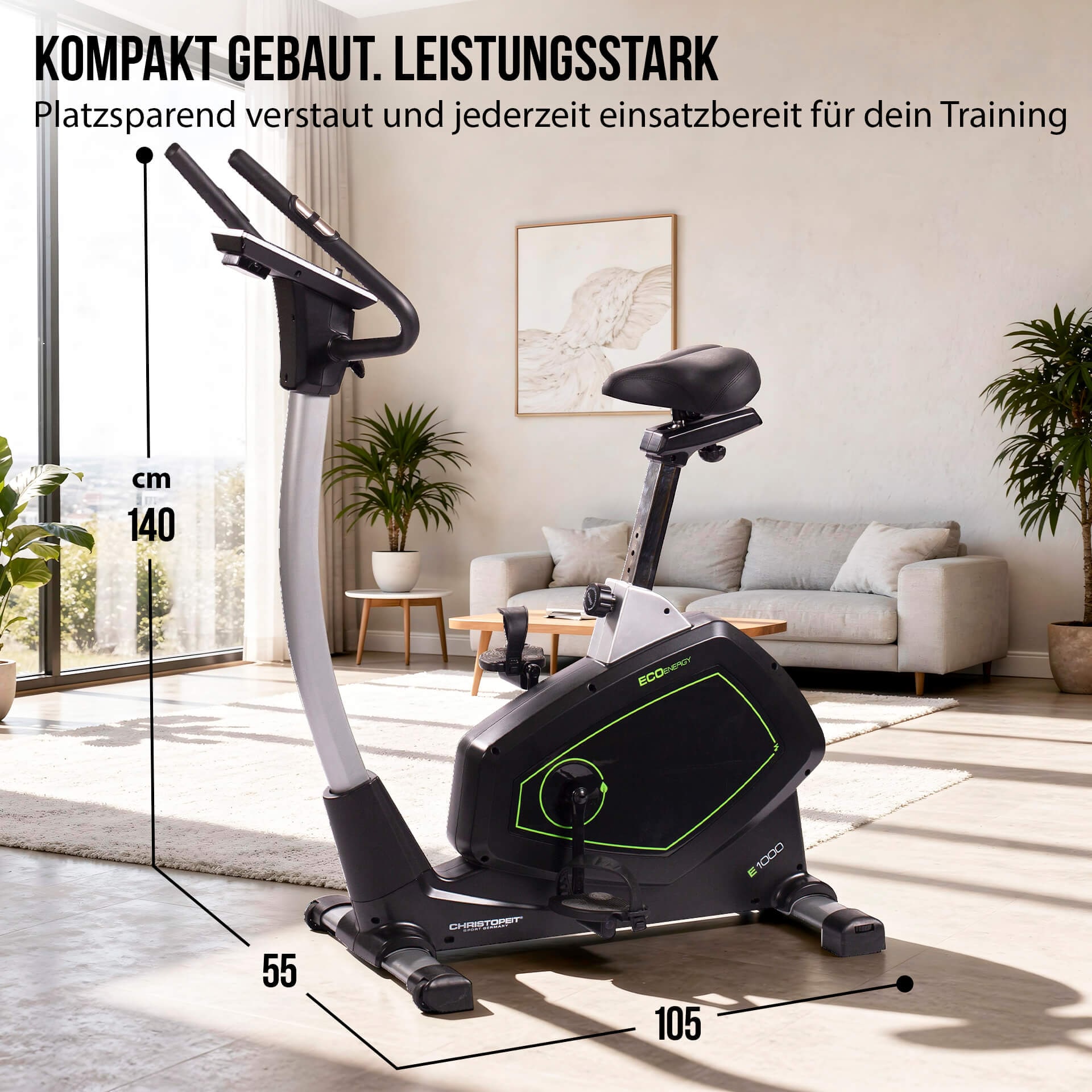 Christopeit Sport® Ergometer »Eco 1000« 150 kg max. Benutzergewicht, Fahrrad, 24 Widerstandsstufen